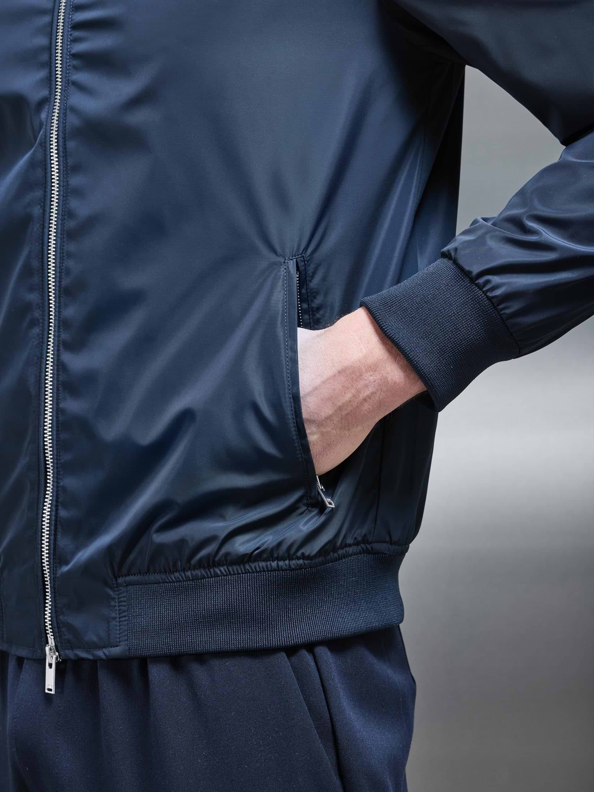 Shell Bomber Jacket in Navy
