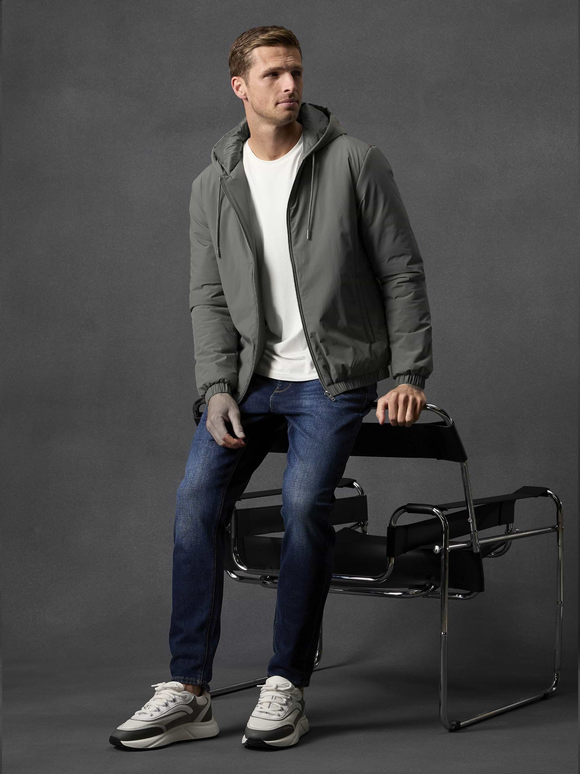 Shell Padded Windbreaker in Olive