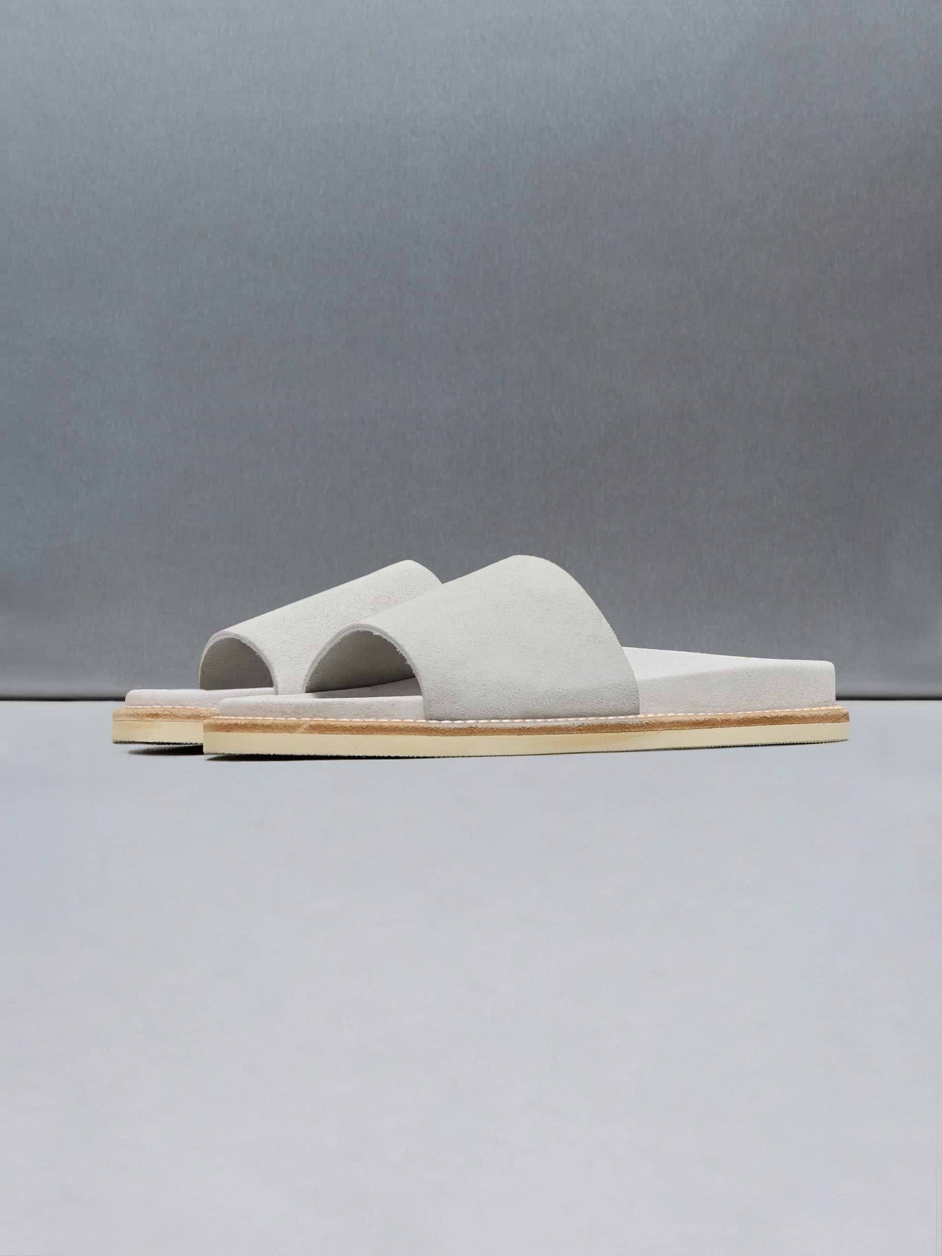 Suede Slides in Grey