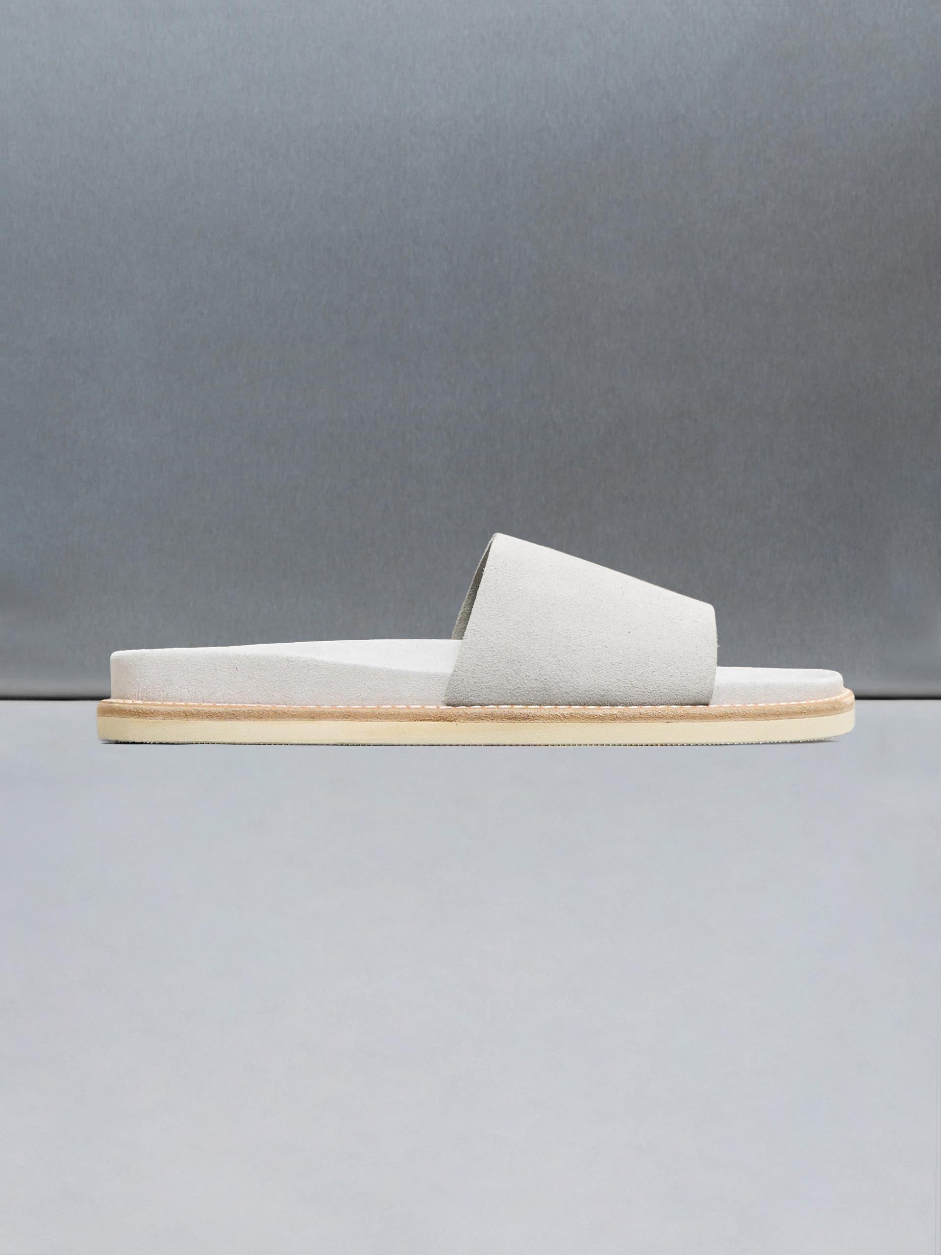 Suede Slides in Grey