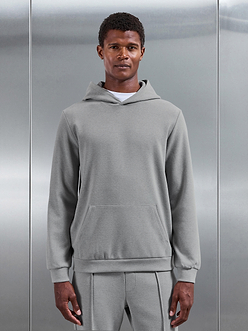 Slim Fit Knitted Hoodie in Marl Grey