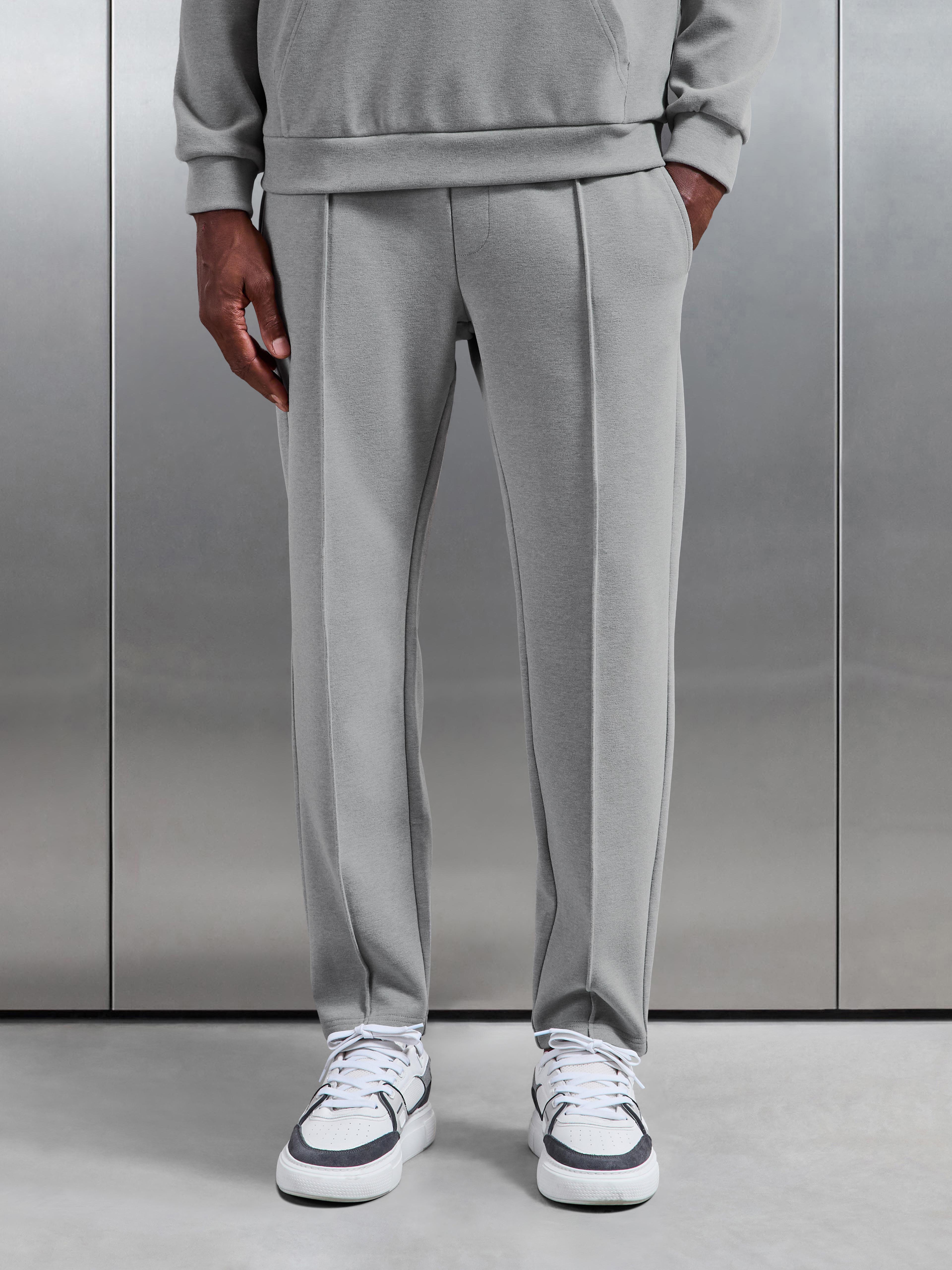 Slim Fit Knitted Jogger in Marl Grey
