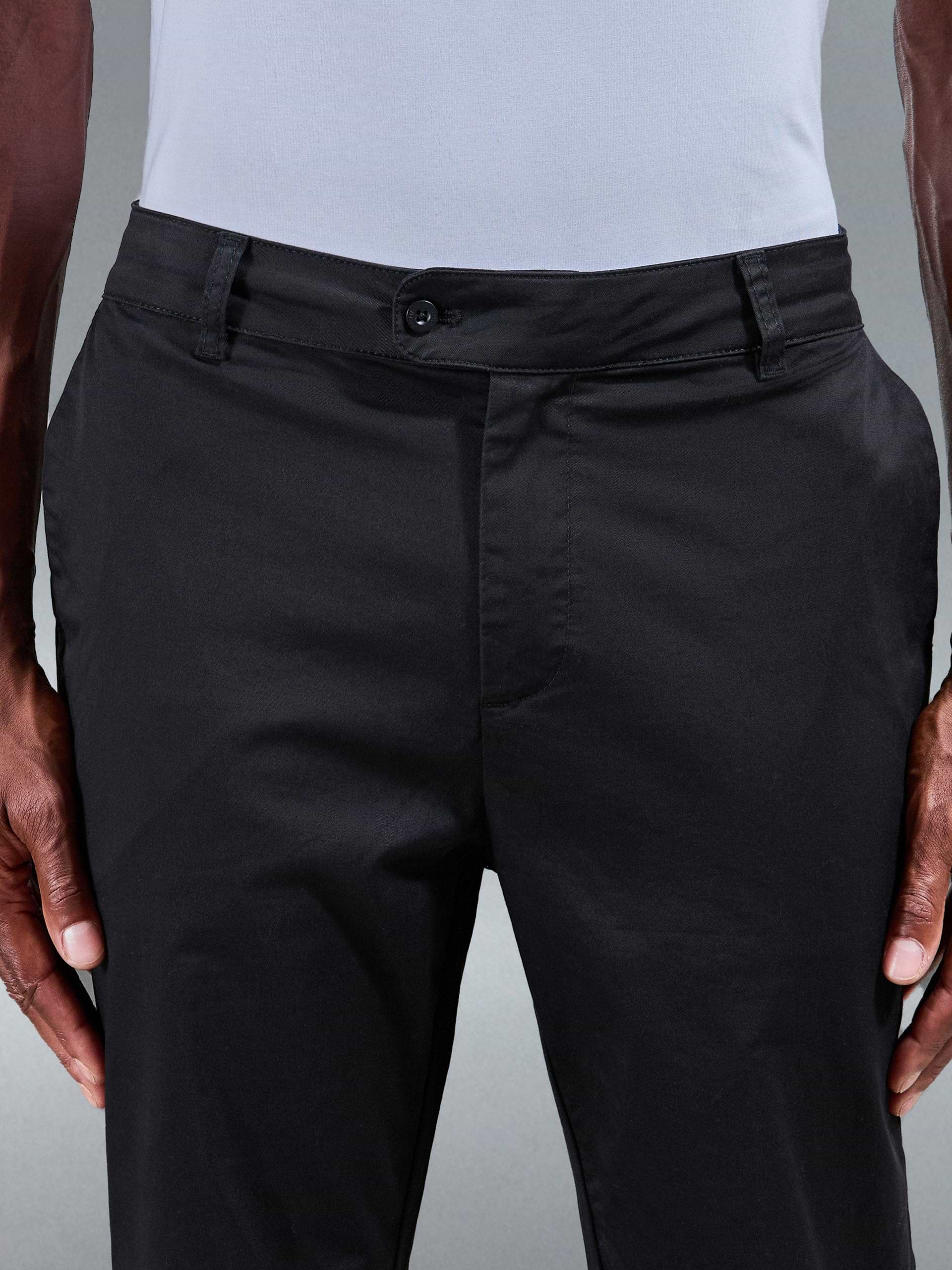Slim Fit Tailored Chino Trouser in Black