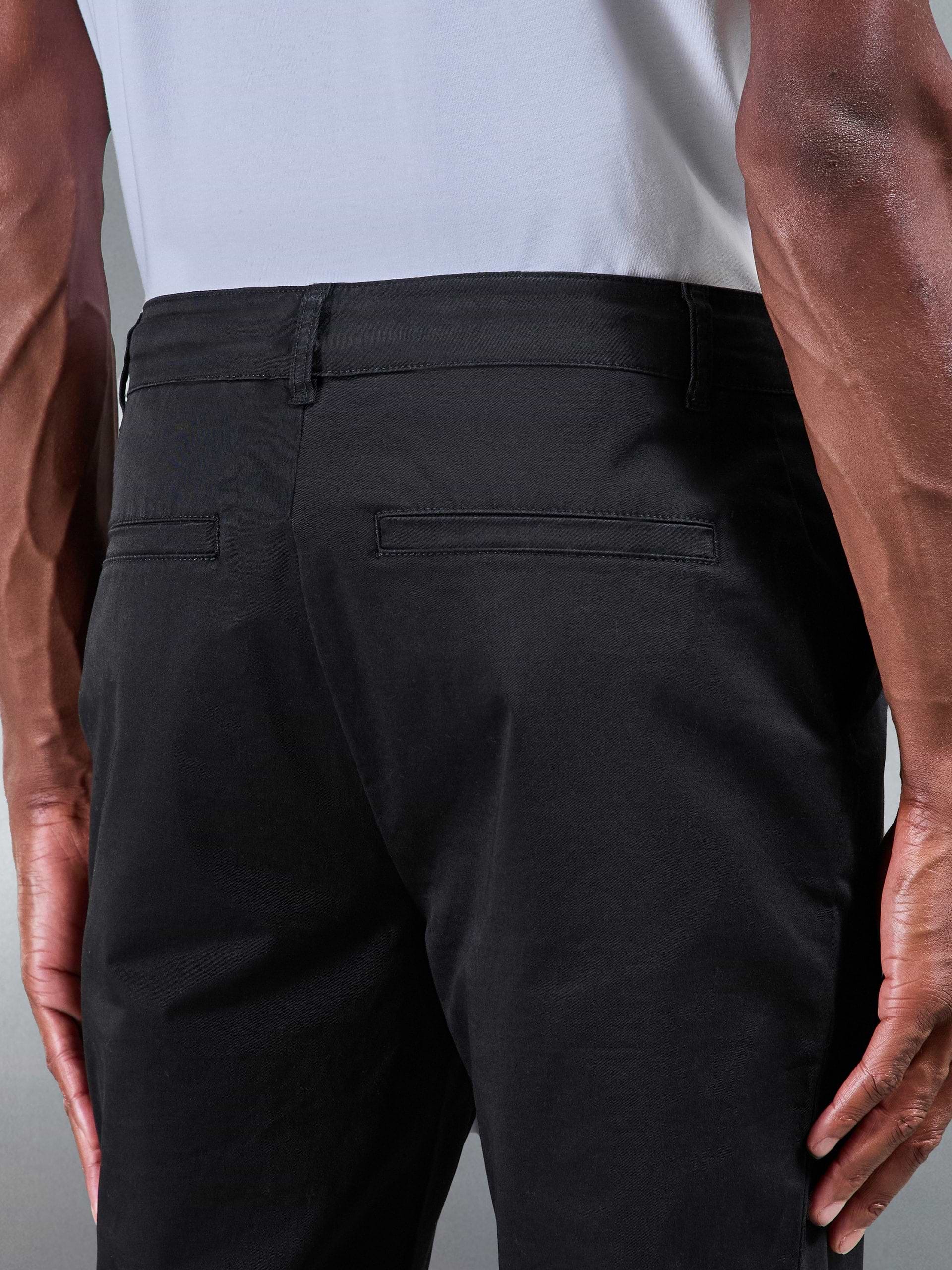 Slim Fit Tailored Chino Trouser in Black