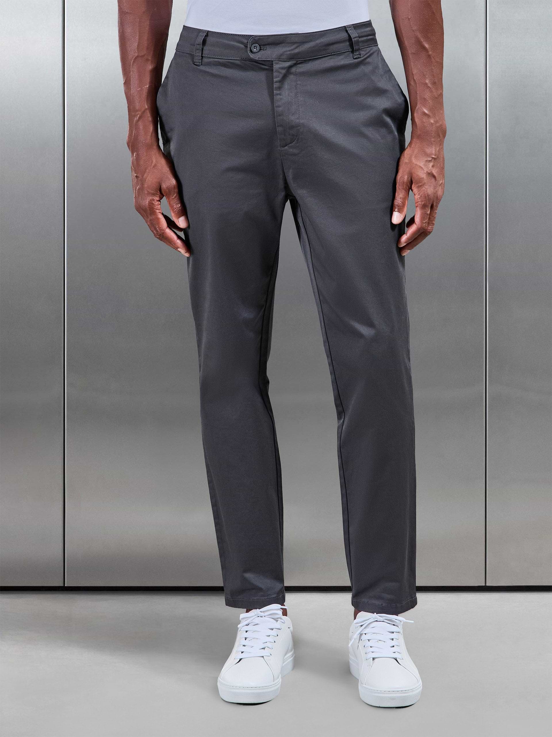 Slim Fit Tailored Chino Trouser in Grey