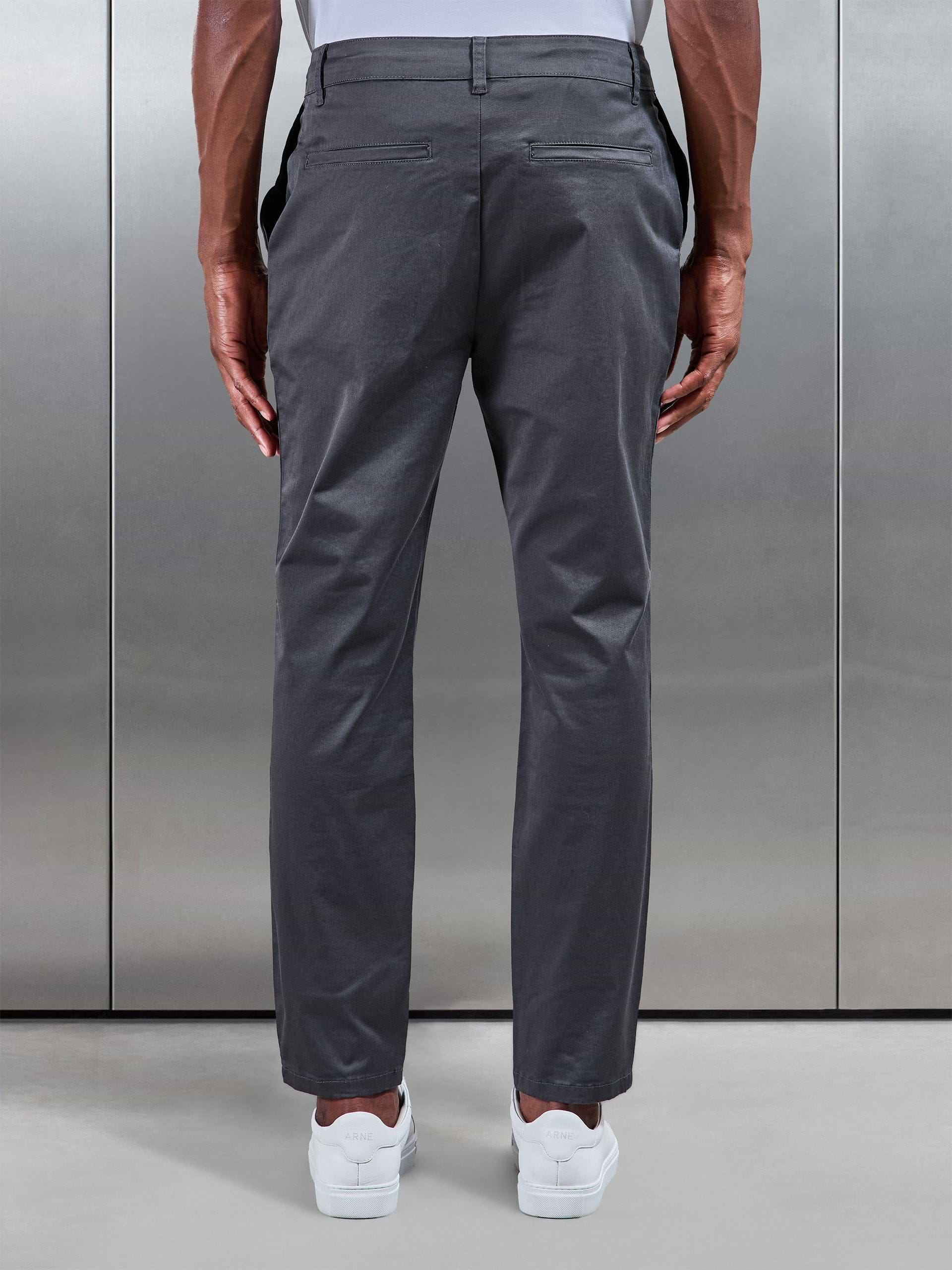 Slim Fit Tailored Chino Trouser in Grey