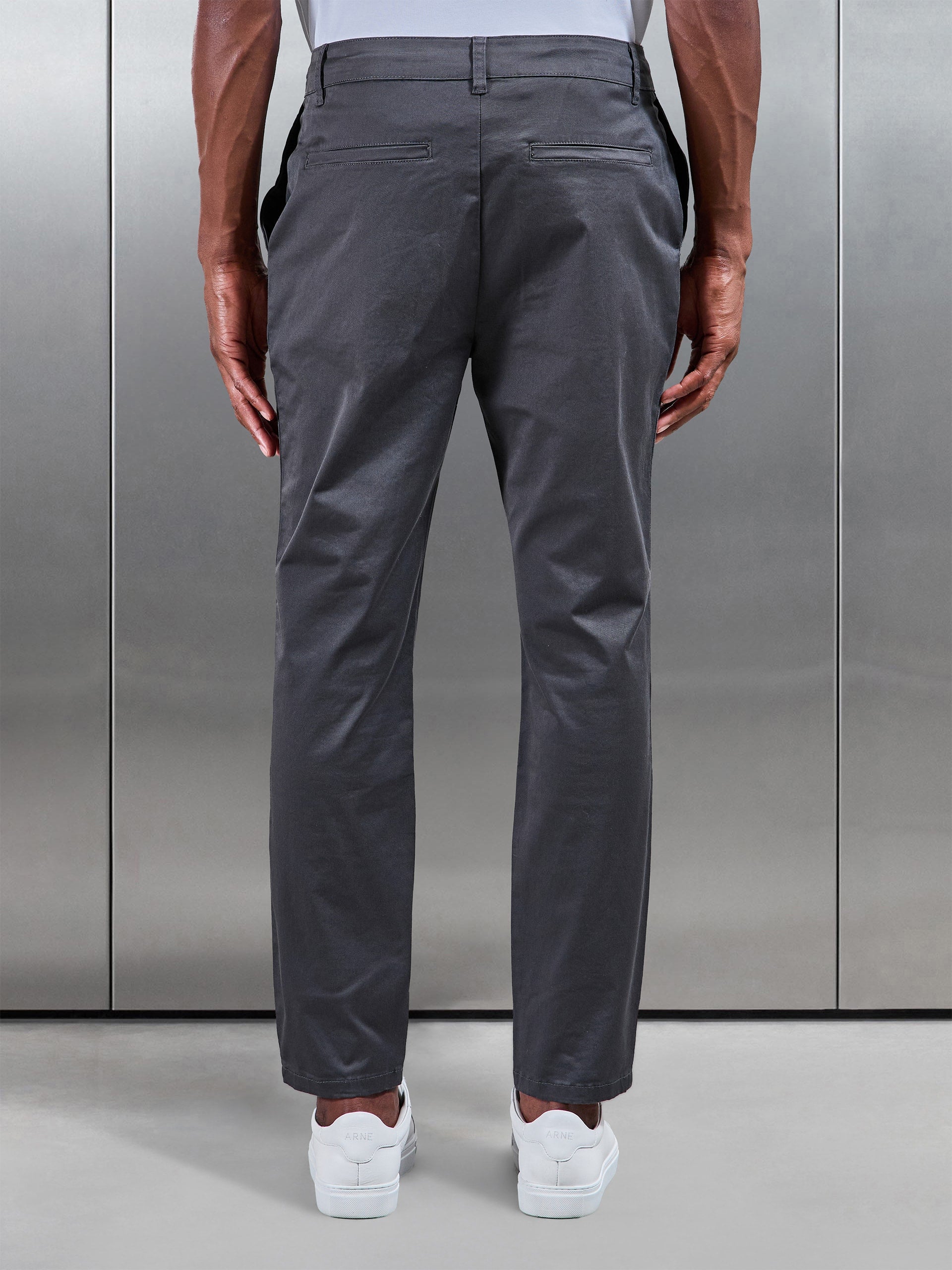 Slim Fit Tailored Chino Trouser in Grey