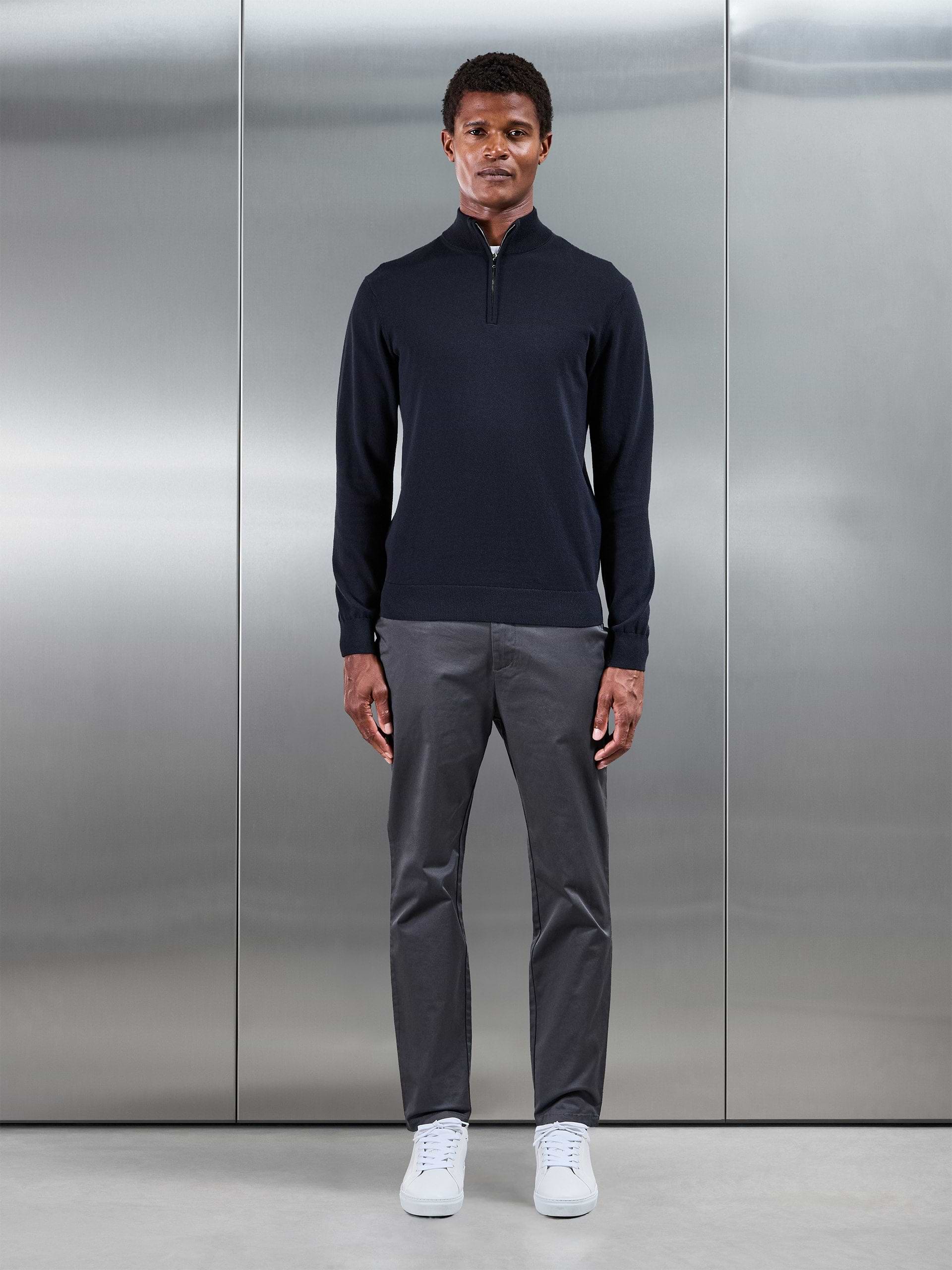 Slim Fit Tailored Chino Trouser in Grey