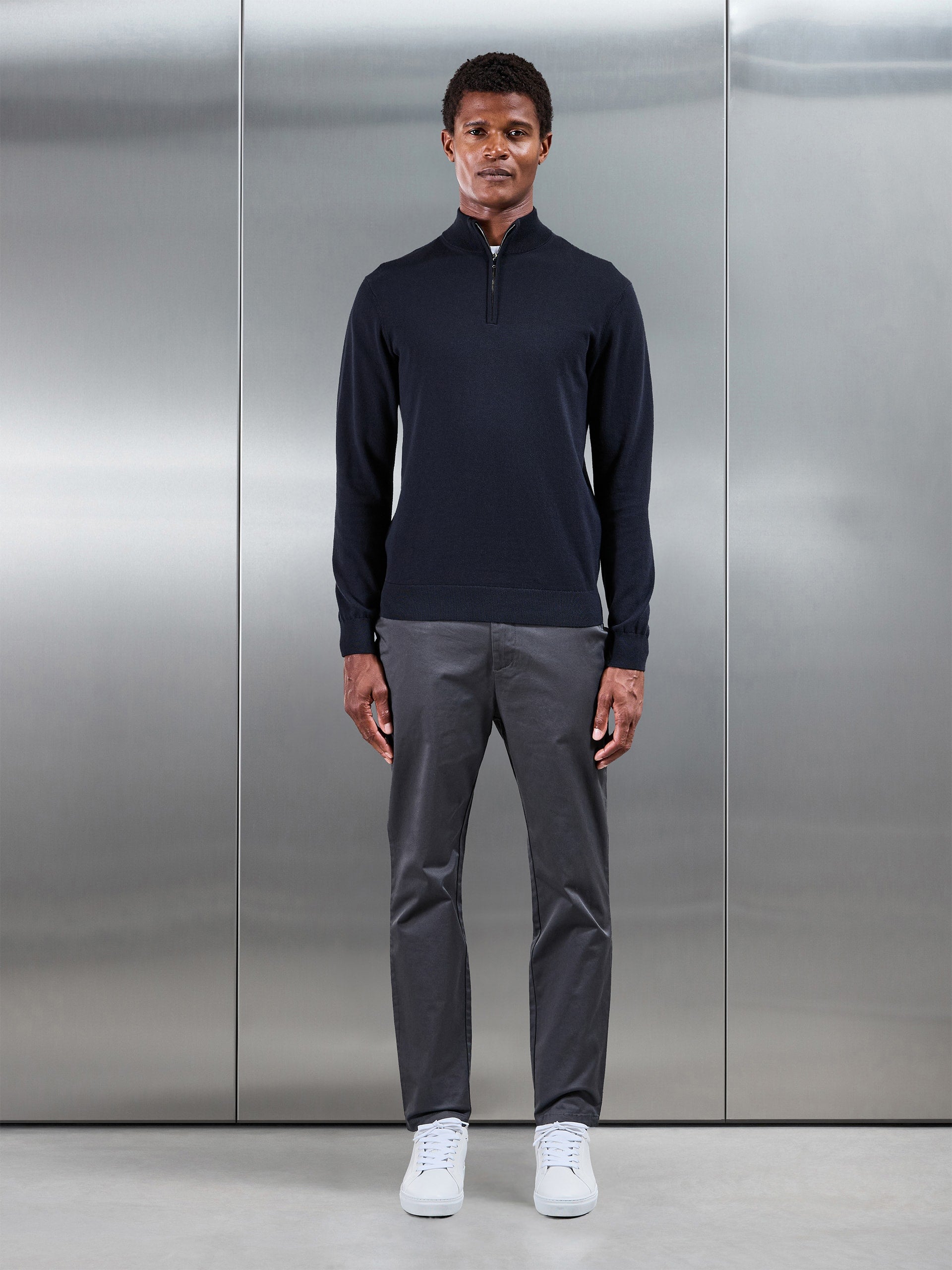 Slim Fit Tailored Chino Trouser in Grey