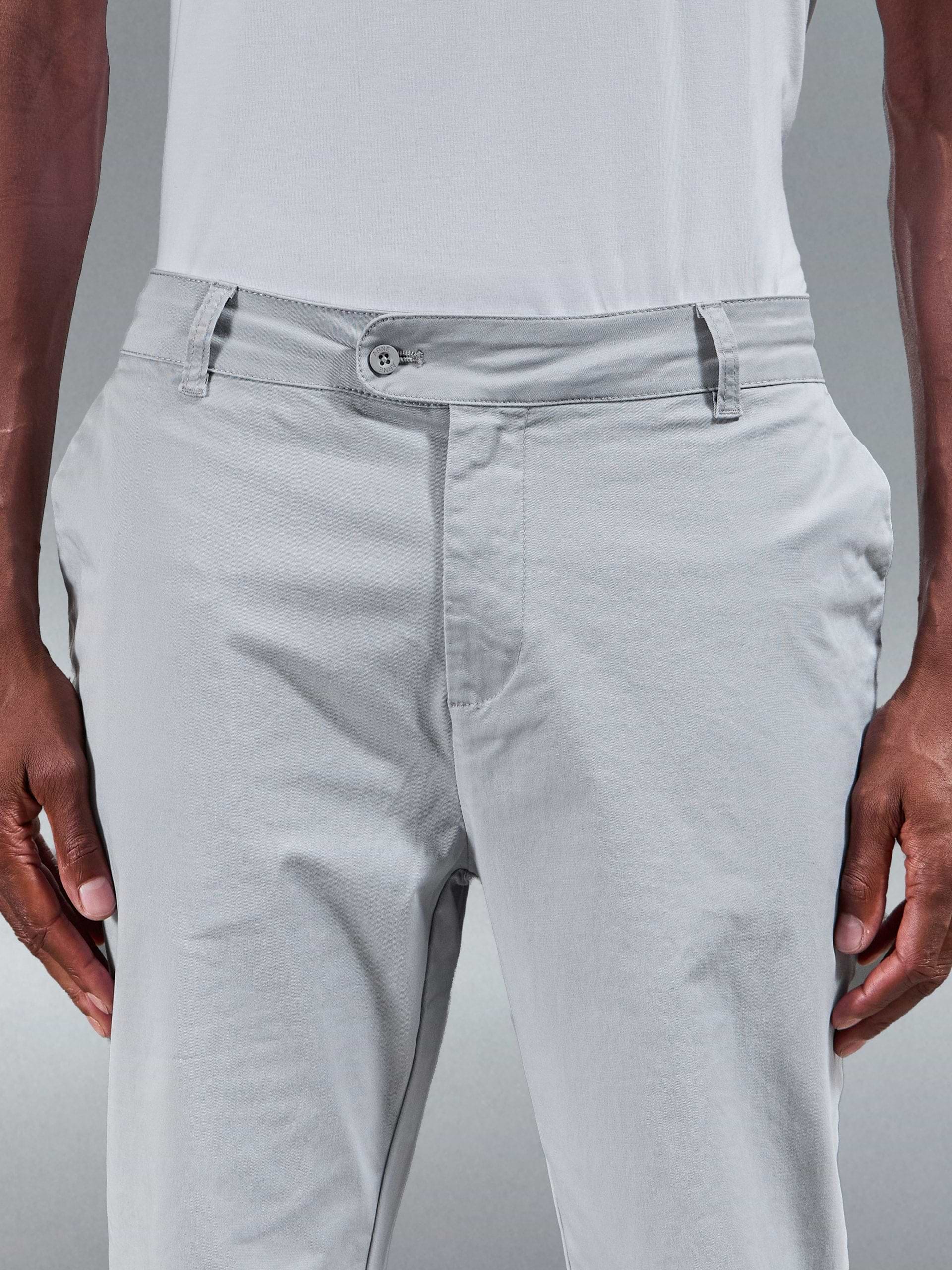 Slim Fit Tailored Chino Trouser in Mid Grey