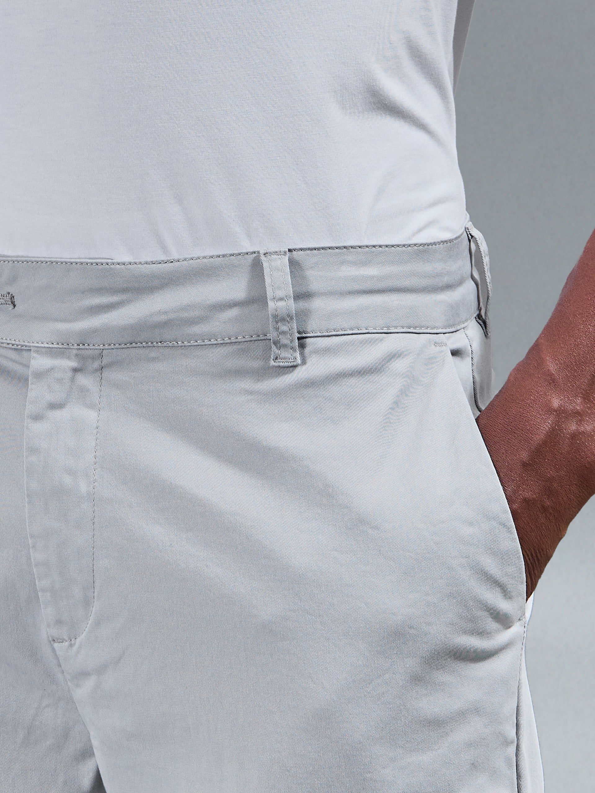 Slim Fit Tailored Chino Trouser in Mid Grey