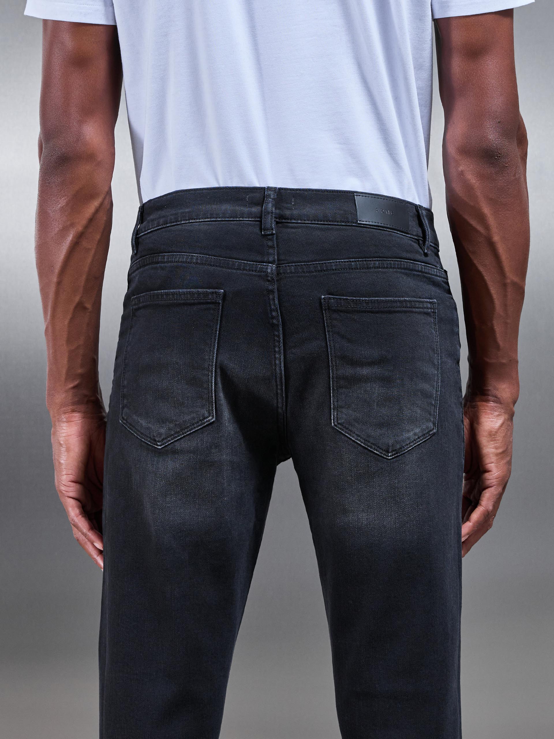 Slim Fit Denim Jeans in Black Wash