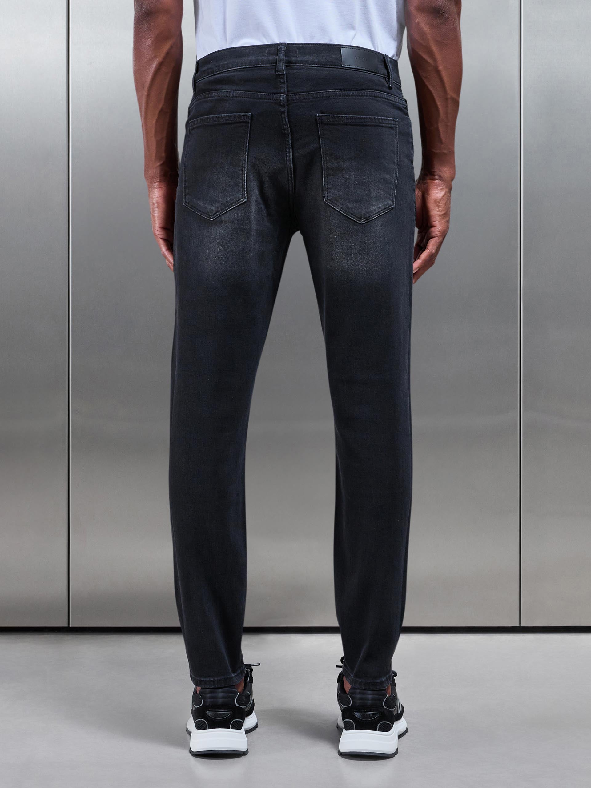 Slim Fit Denim Jeans in Black Wash