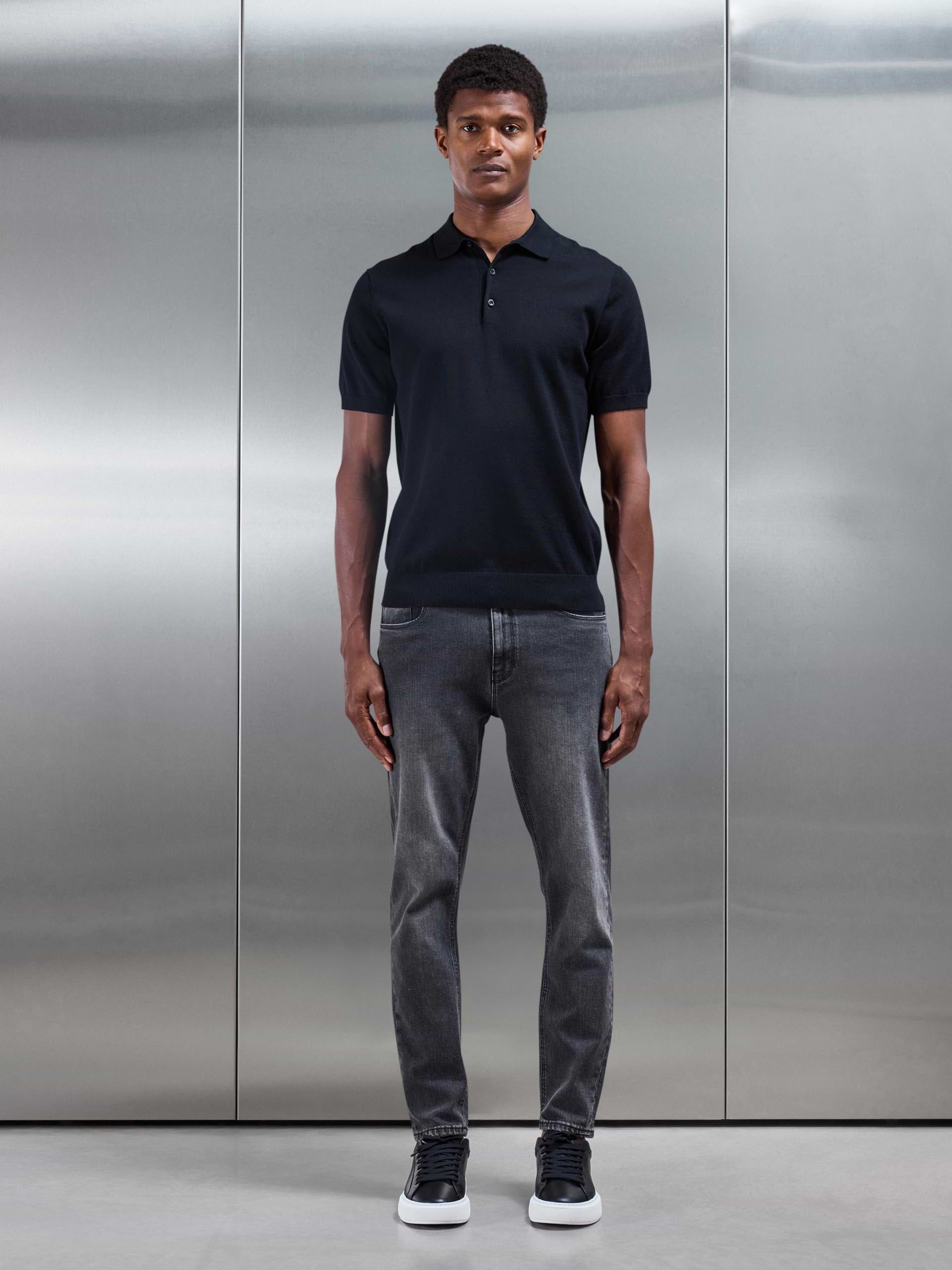 Slim Fit Denim Jeans in Grey Wash