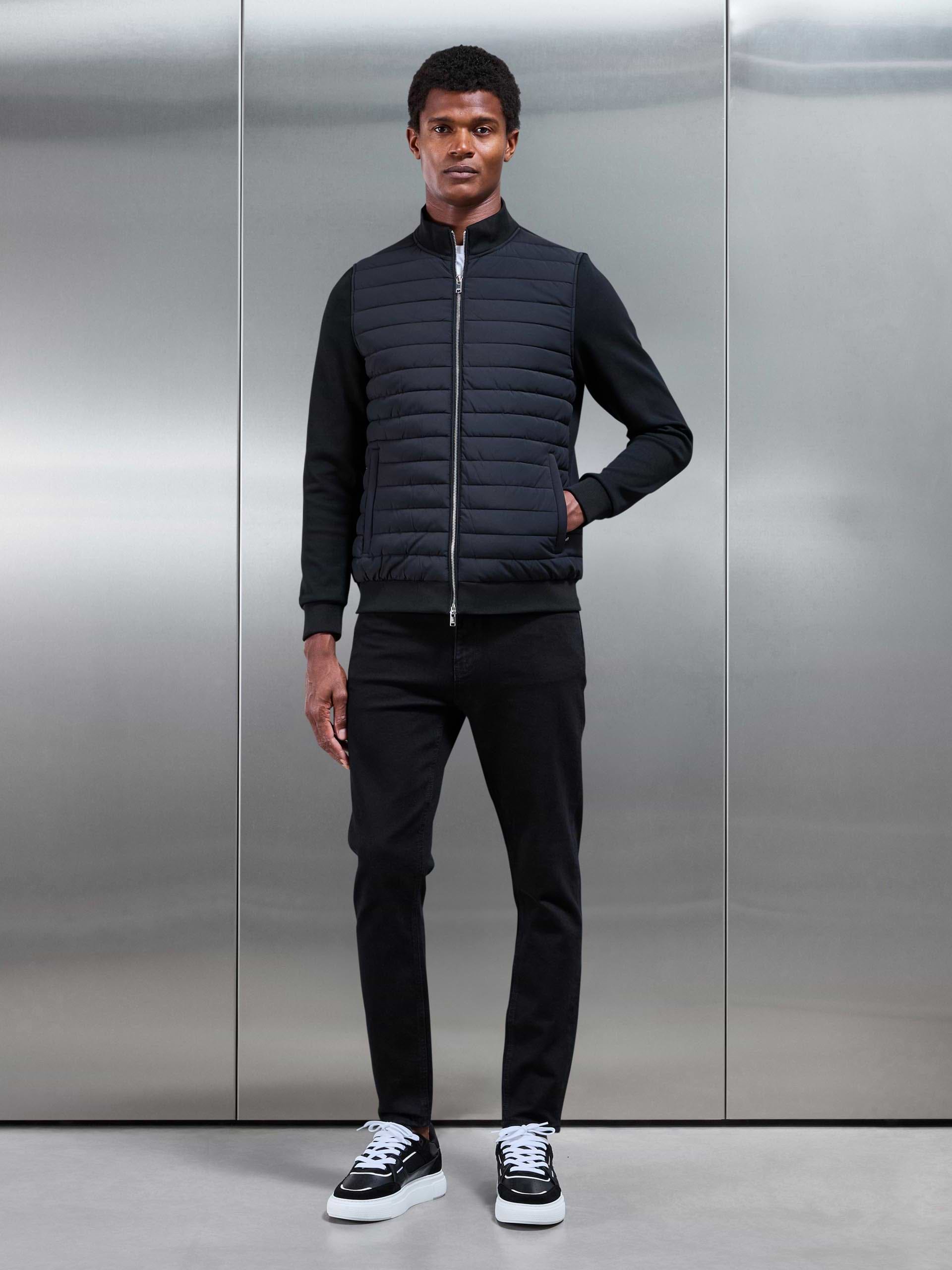 Slim Fit Denim Jeans in Solid Black