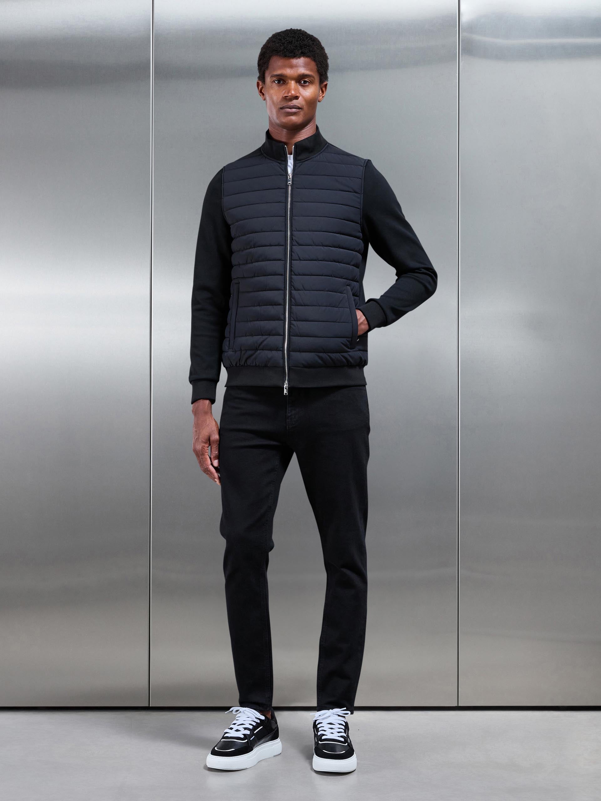 Slim Fit Denim Jeans in Solid Black