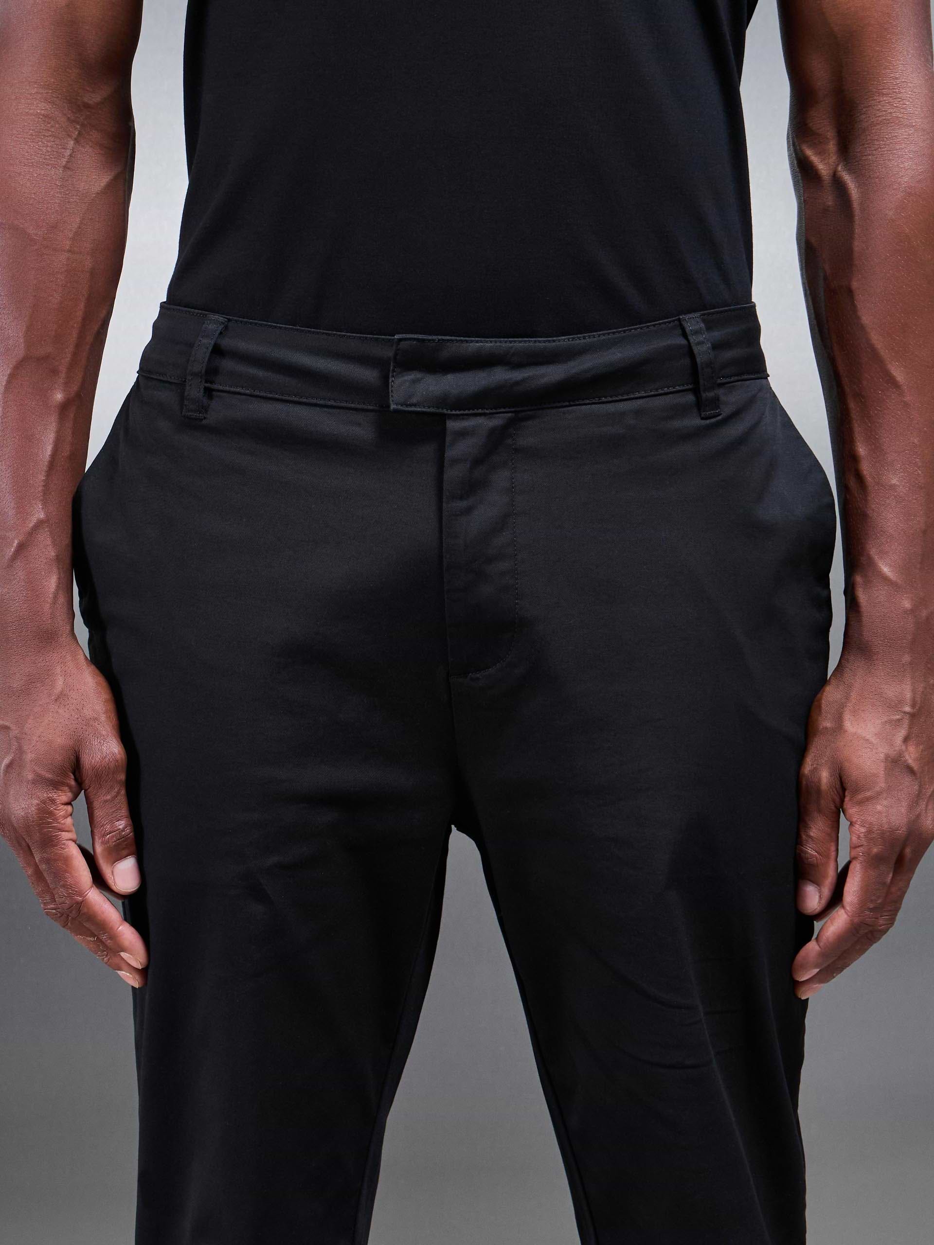 Slim Fit Tailored Chino Trouser in Black
