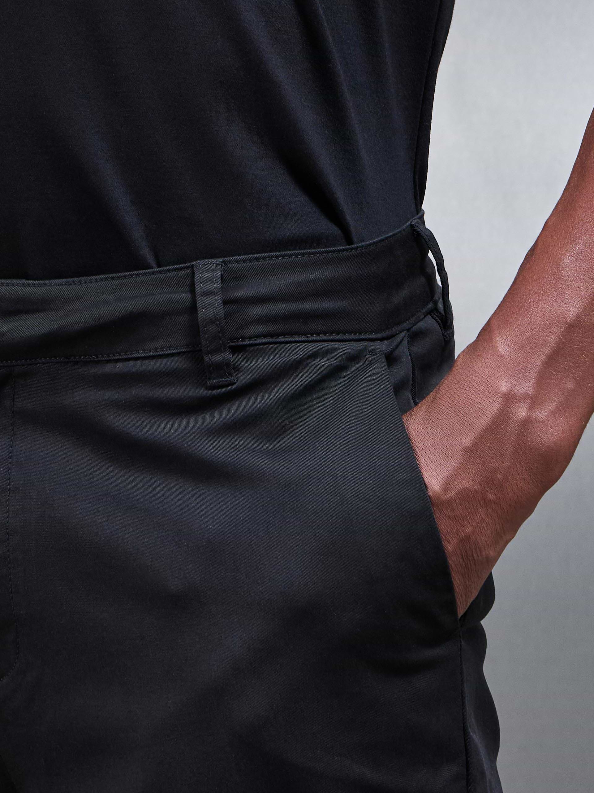 Slim Fit Tailored Chino Trouser in Black