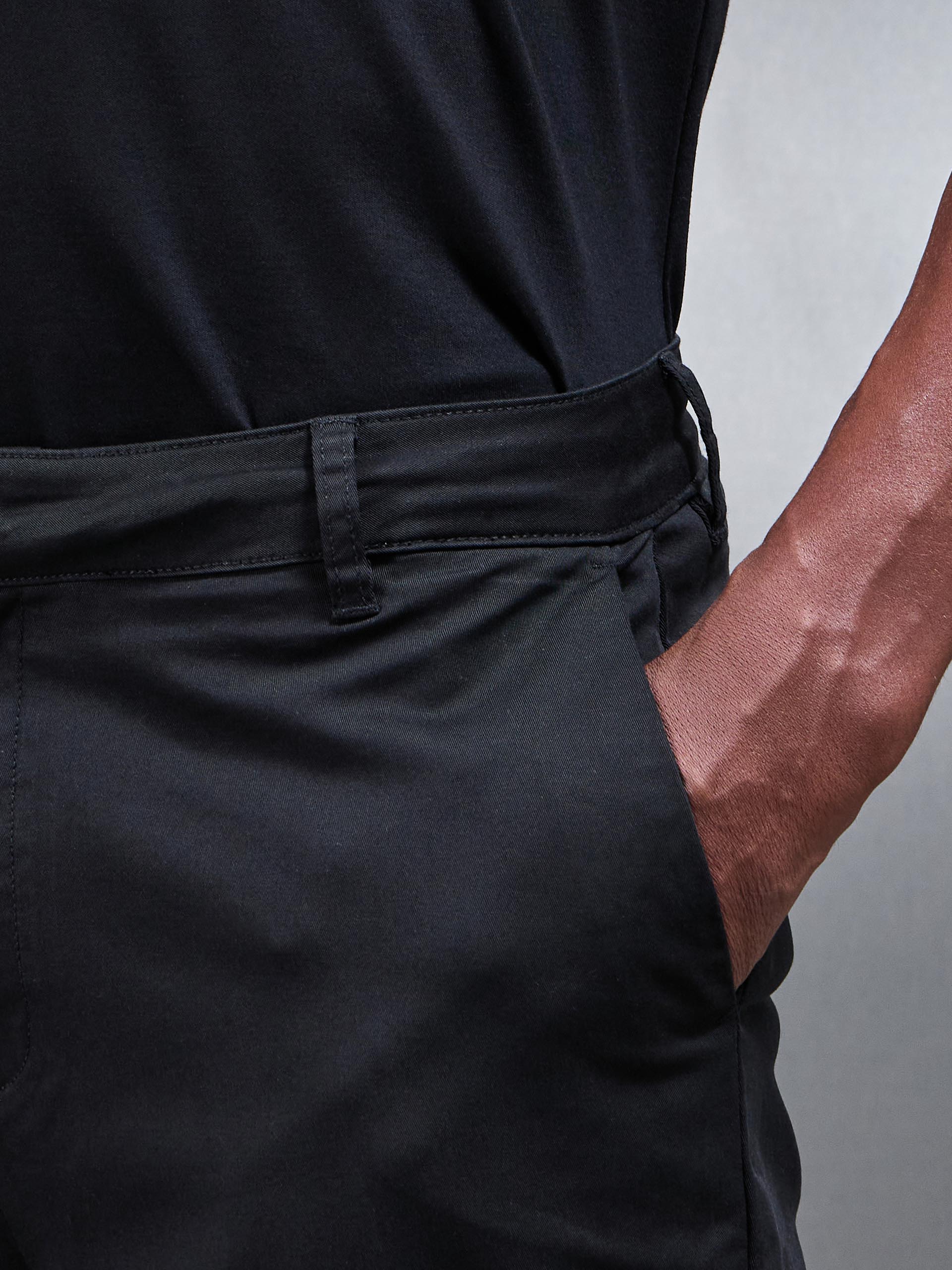 Slim Fit Tailored Chino Trouser in Black