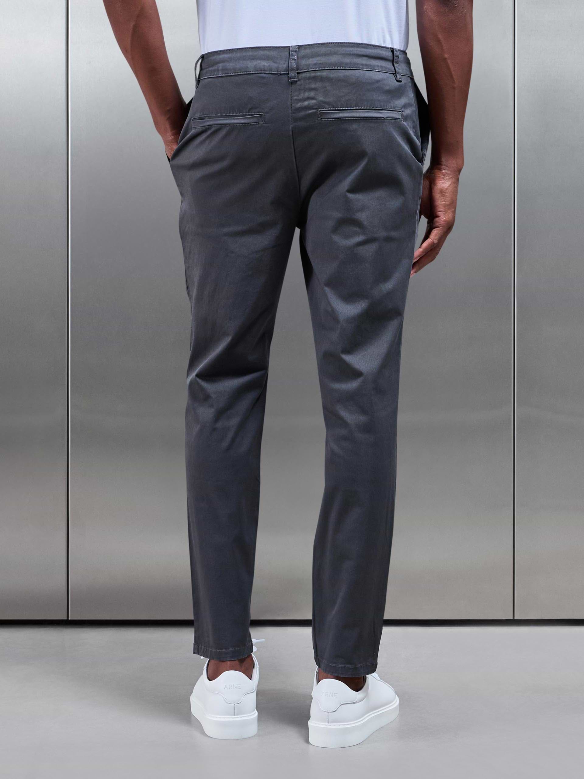 Slim Fit Tailored Chino Trouser in Grey