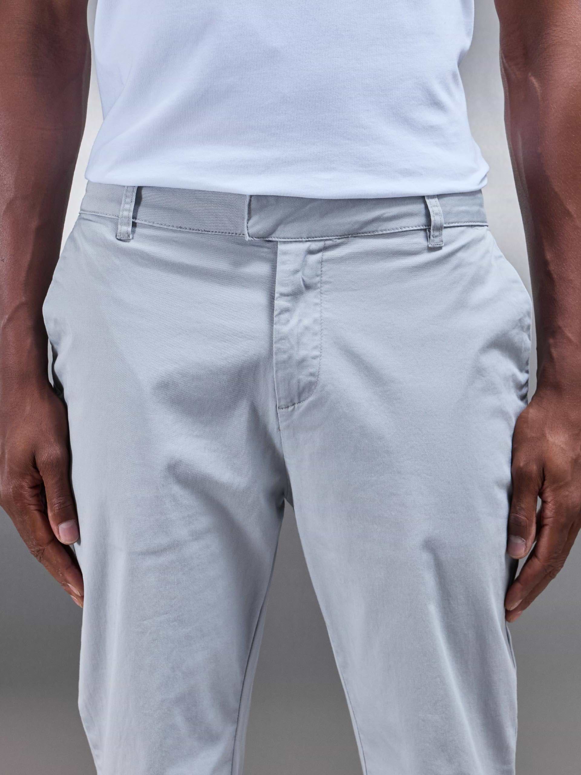 Slim Fit Tailored Chino Trouser in Mid Grey