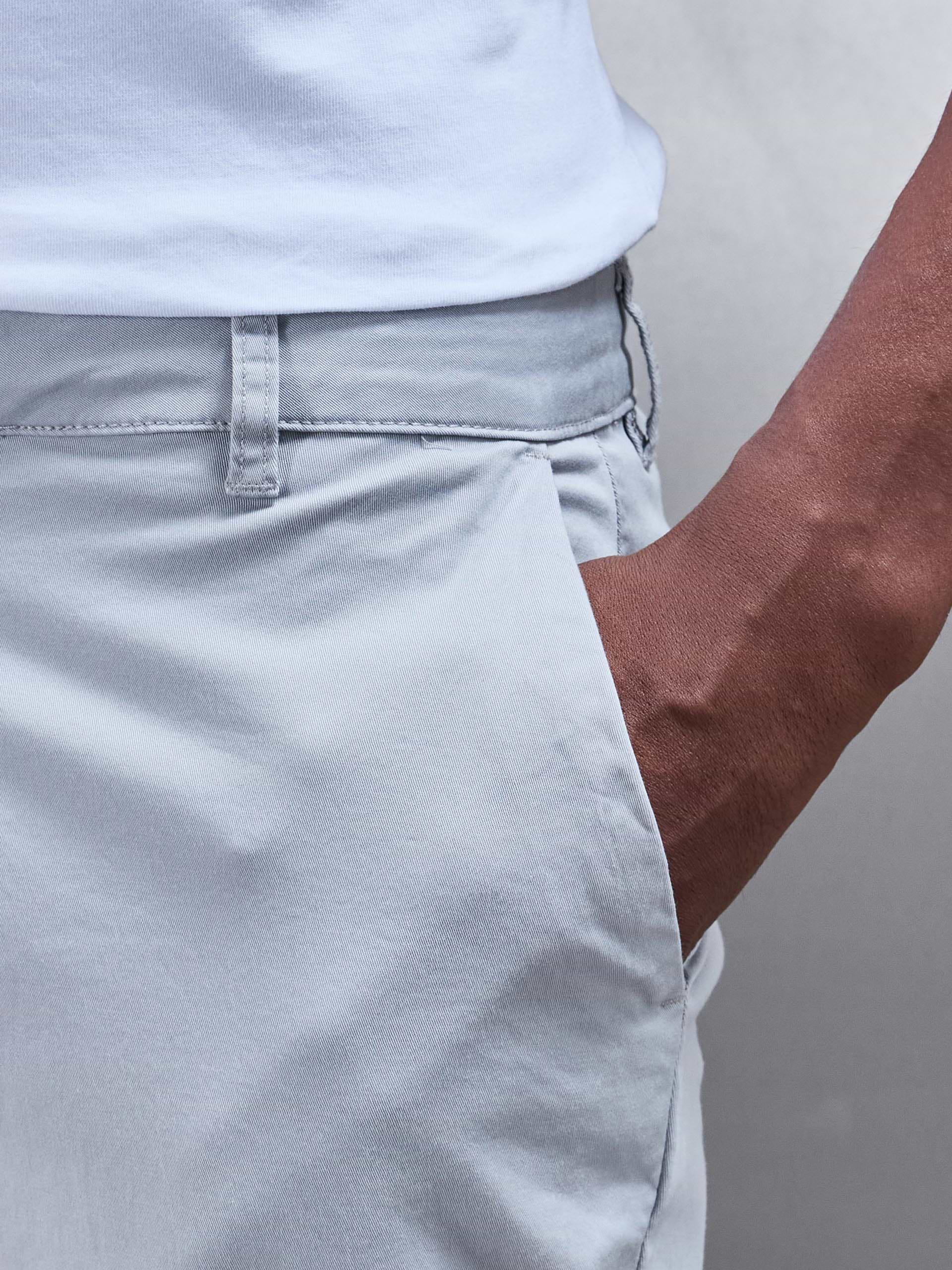 Slim Fit Tailored Chino Trouser in Mid Grey