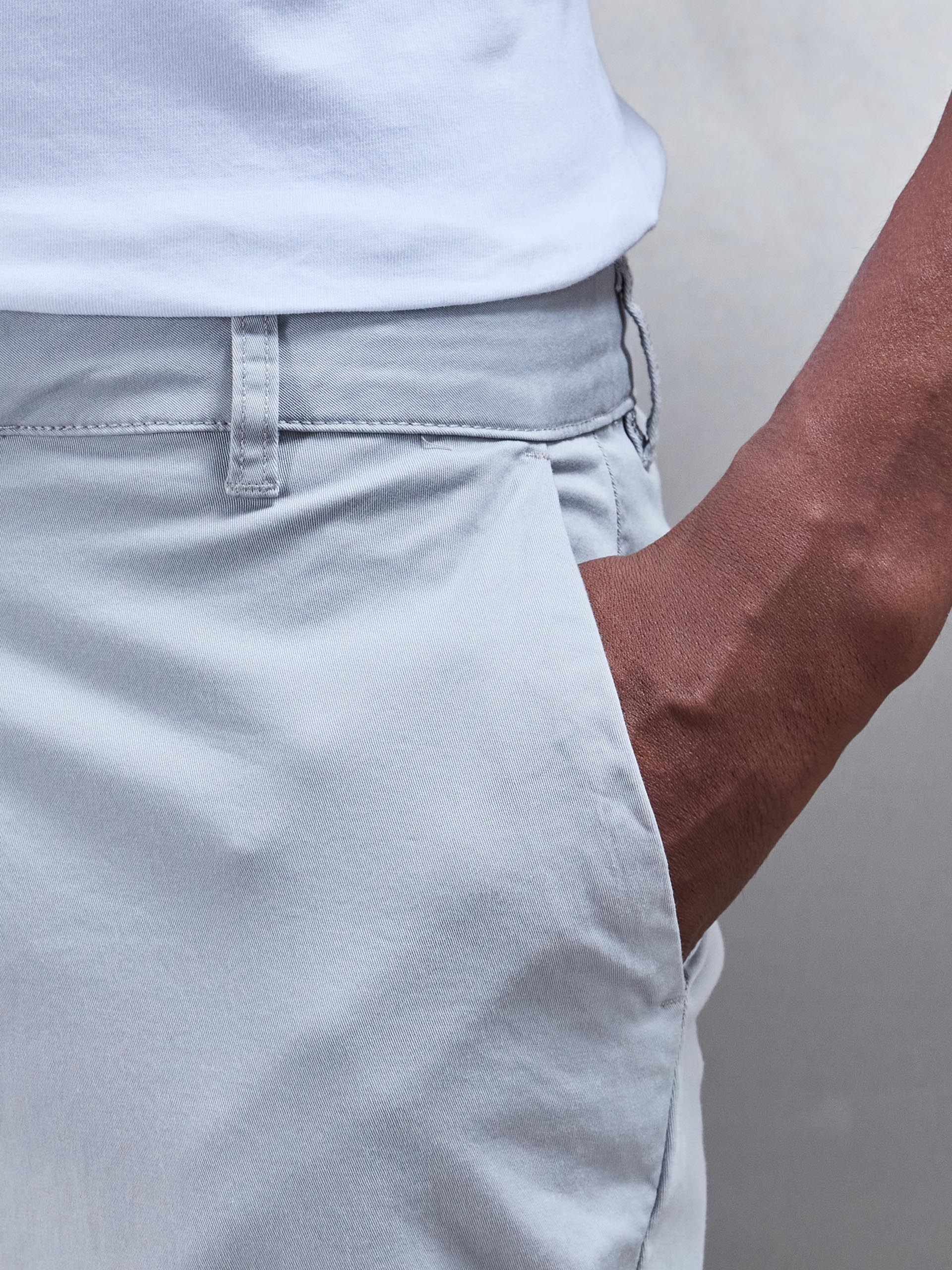 Slim Fit Tailored Chino Trouser in Mid Grey