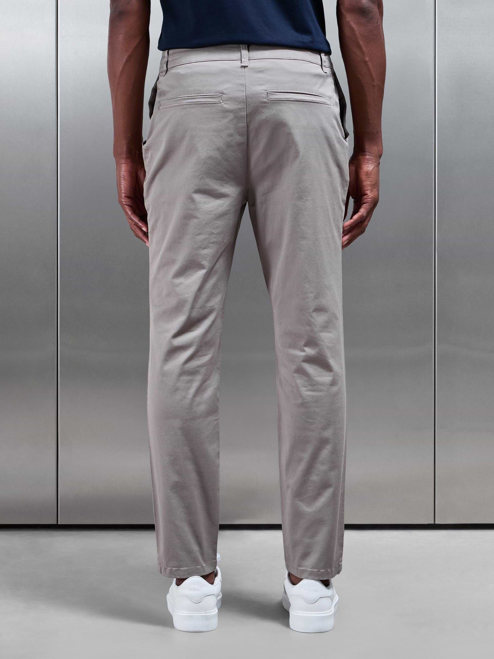 Slim Fit Tailored Chino Trouser in Taupe