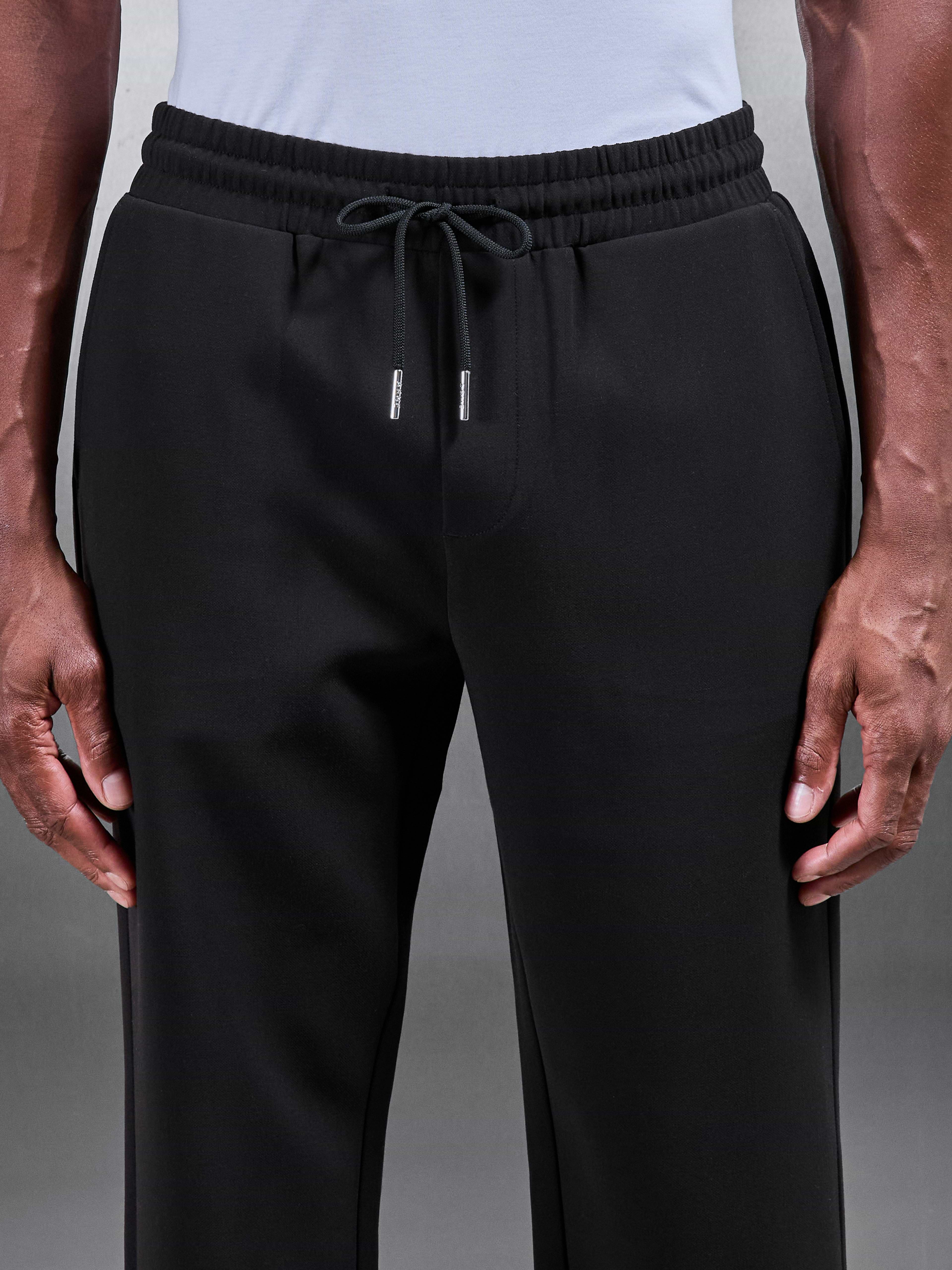 Smart Casual Straight Leg Jogger in Black