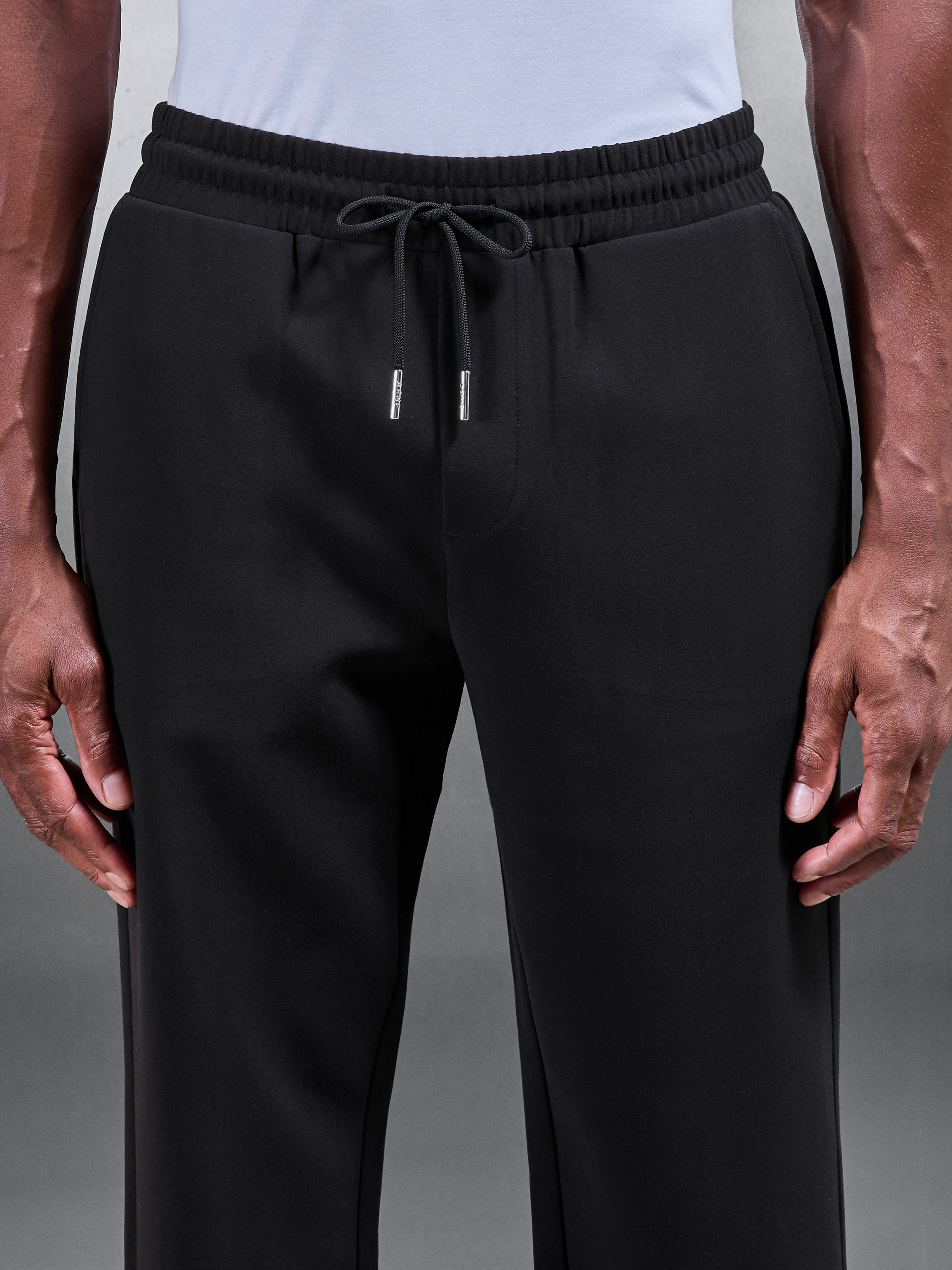 Smart Casual Straight Leg Jogger in Black