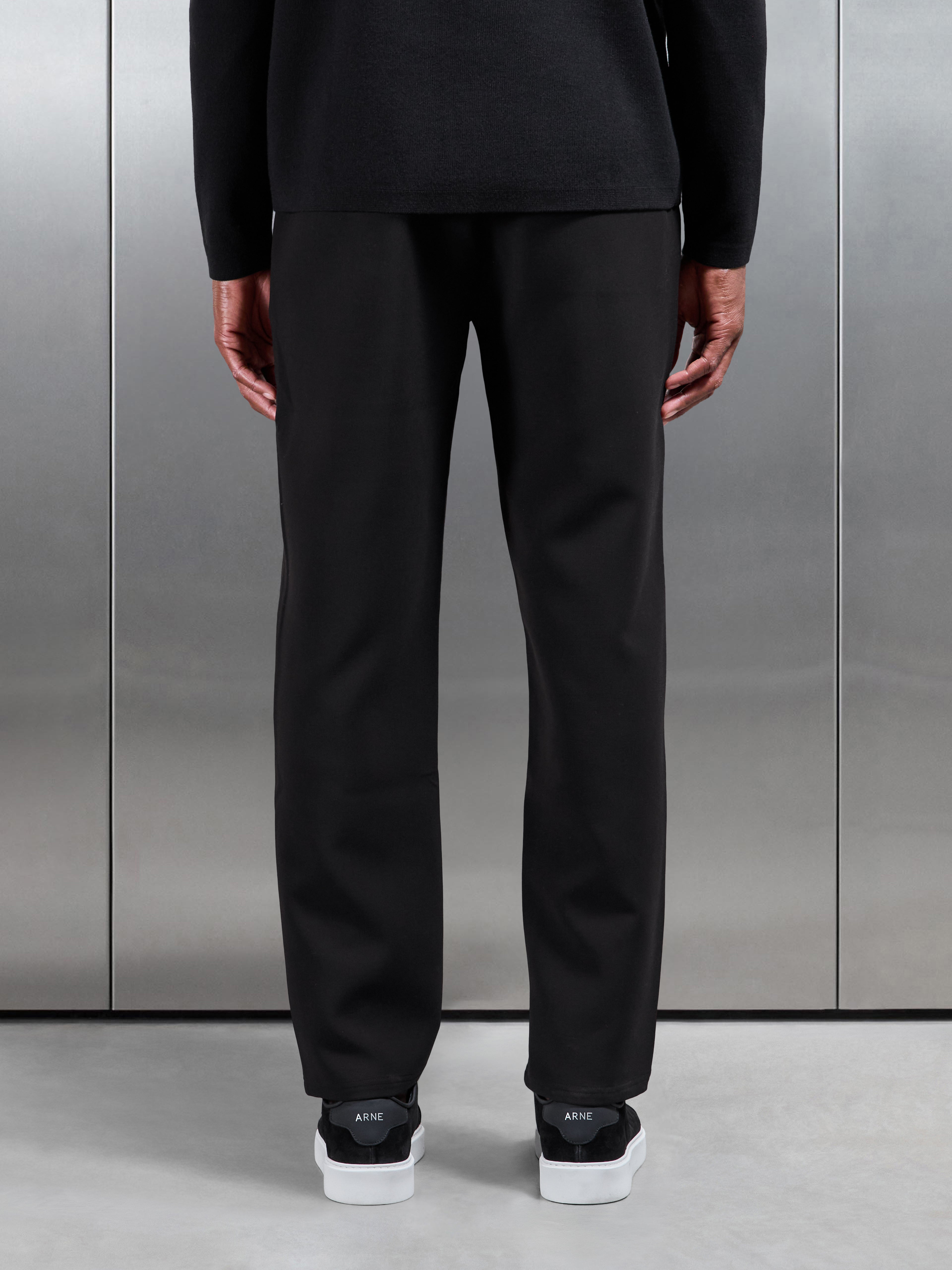 Smart Casual Straight Leg Jogger in Black