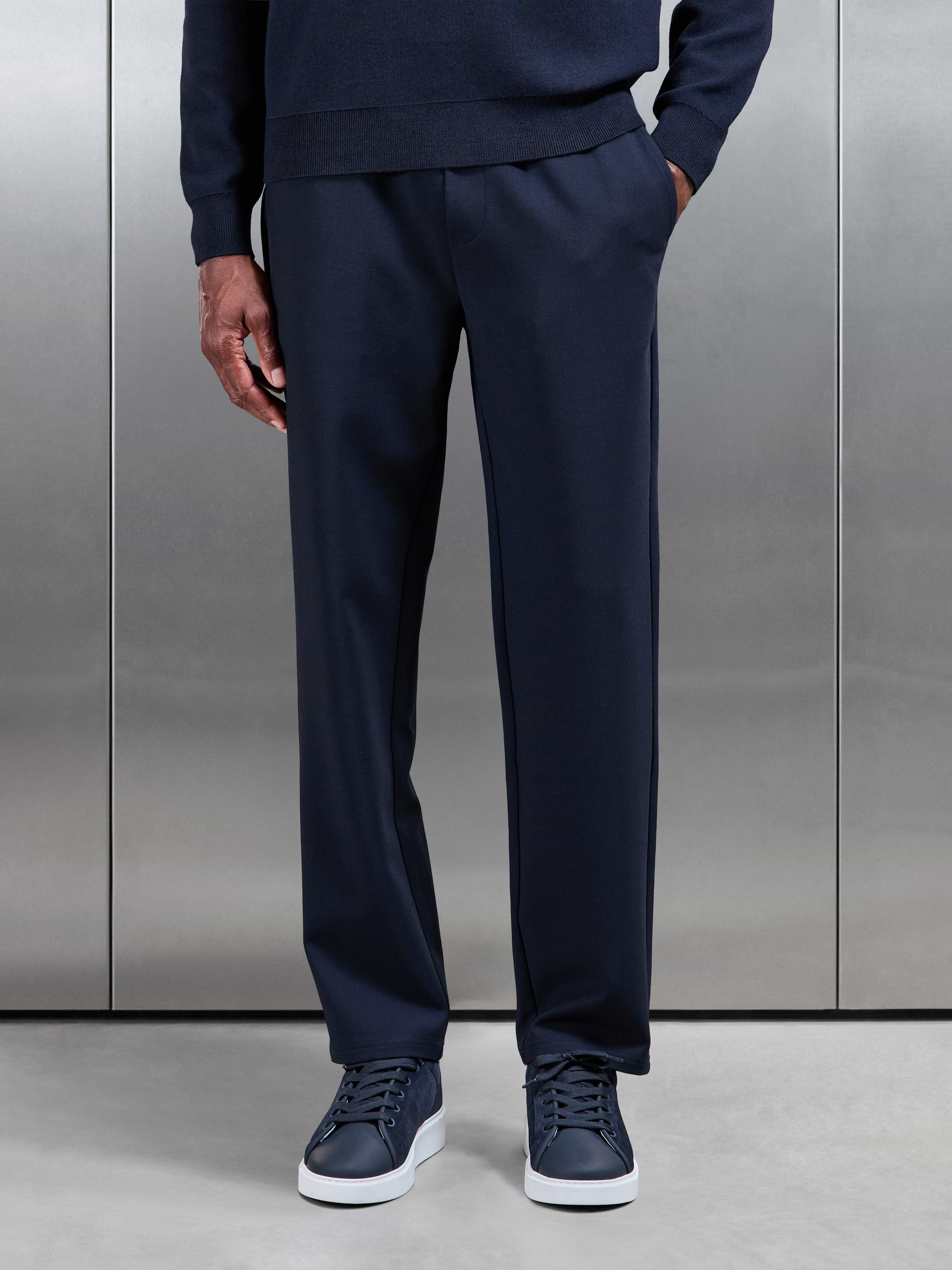 Smart Casual Straight Leg Jogger in Navy