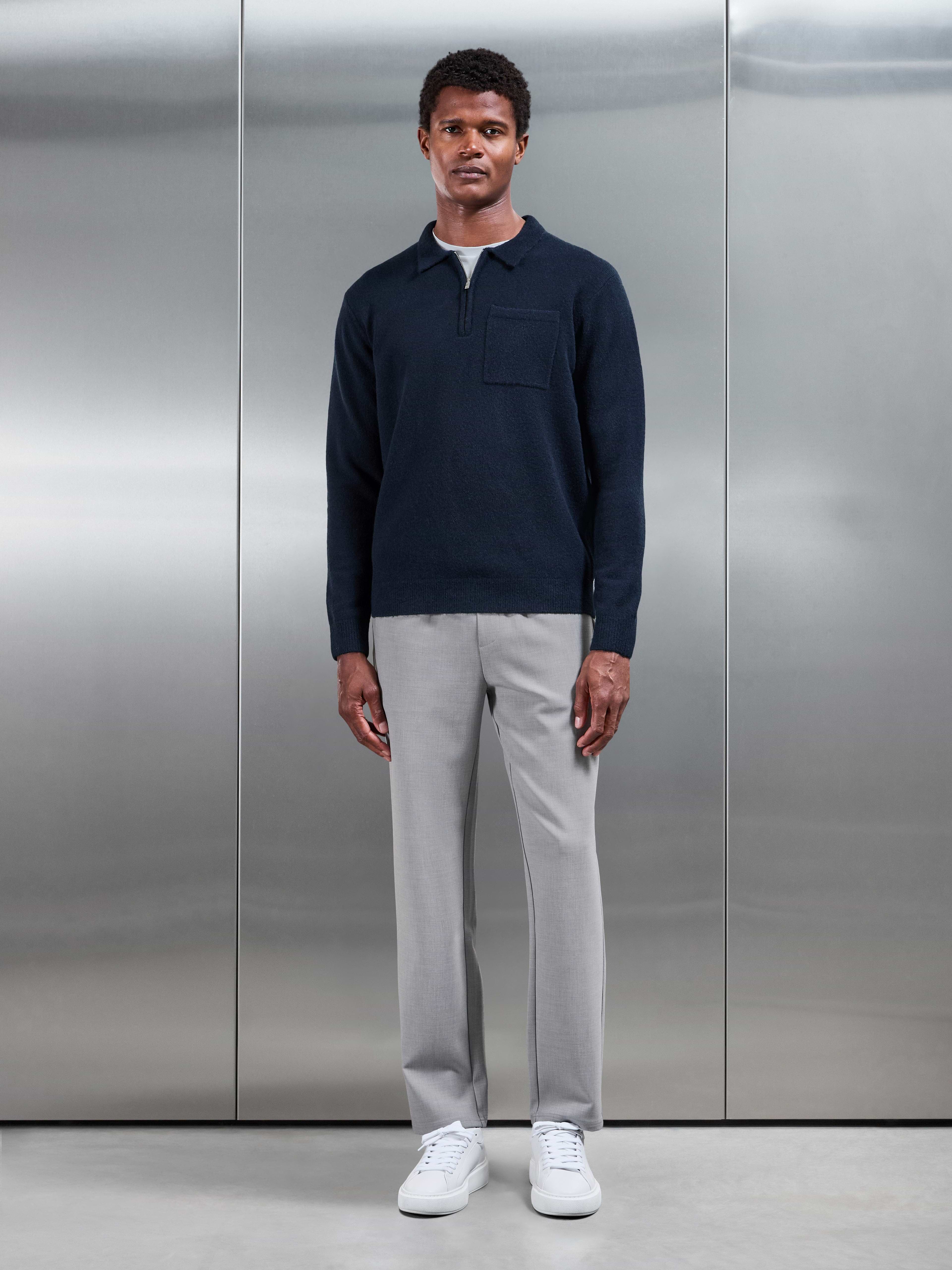 Smart Casual Straight Leg Jogger in Stone