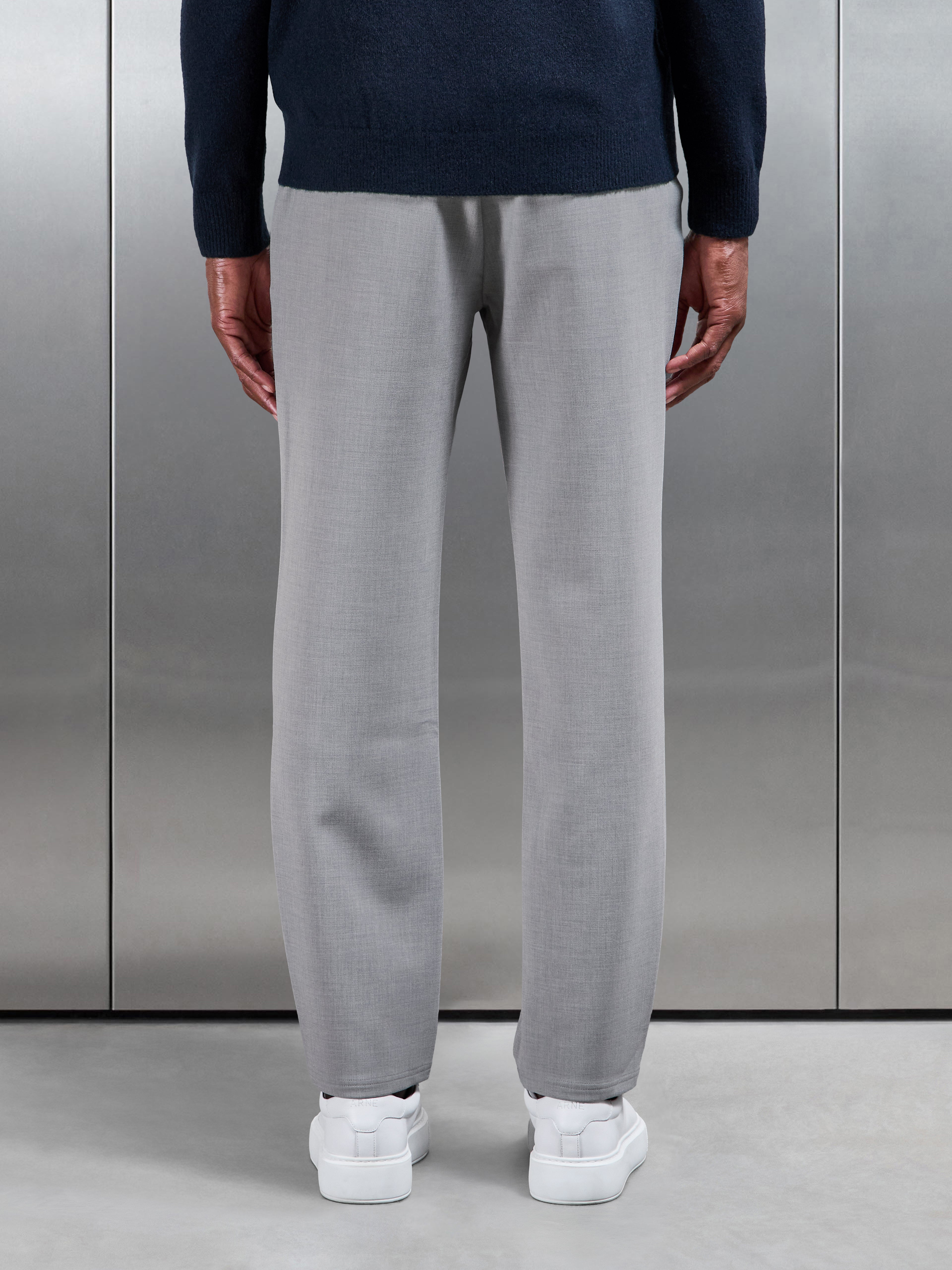 Smart Casual Straight Leg Jogger in Stone