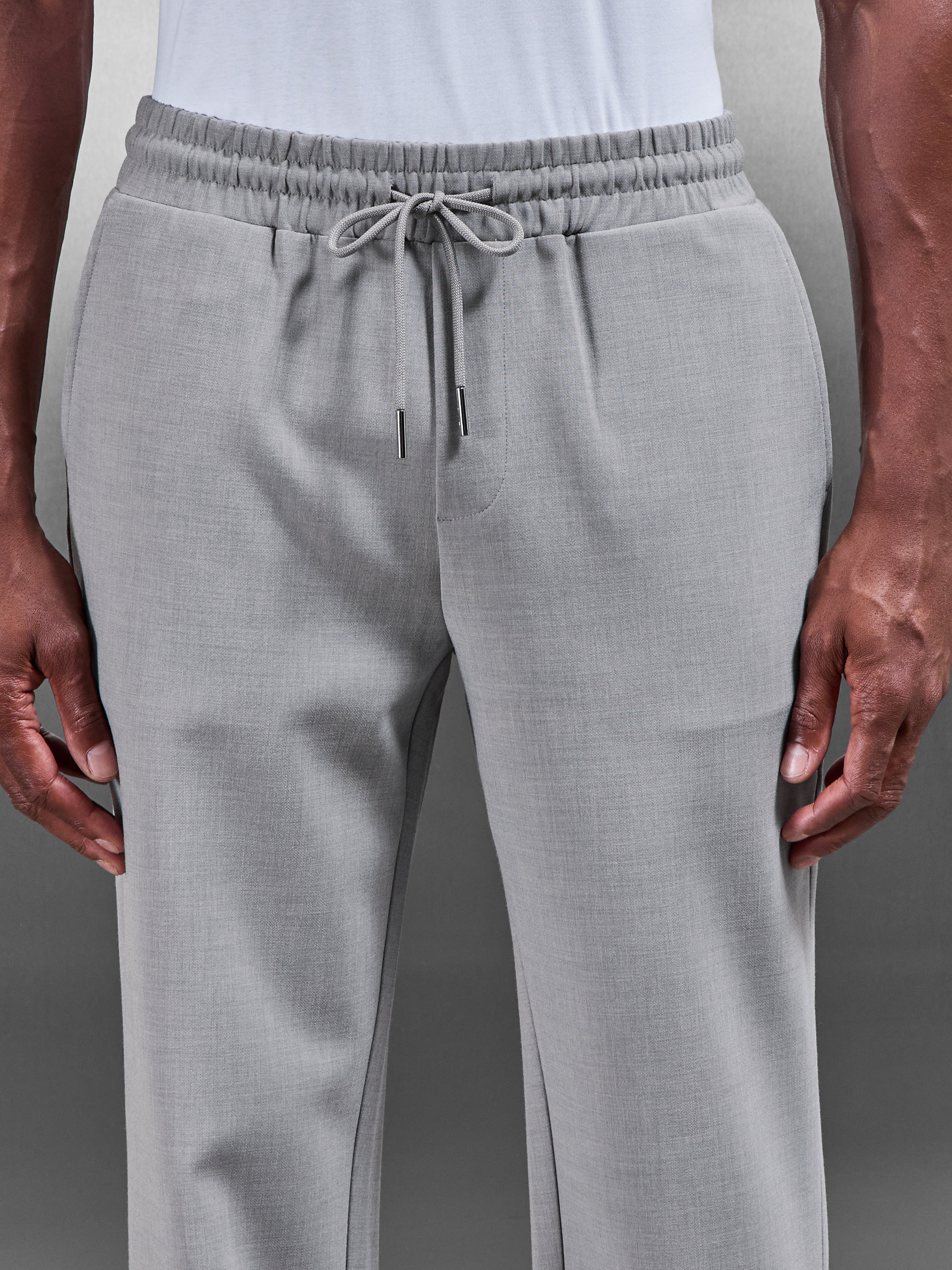 Smart Casual Straight Leg Jogger in Stone
