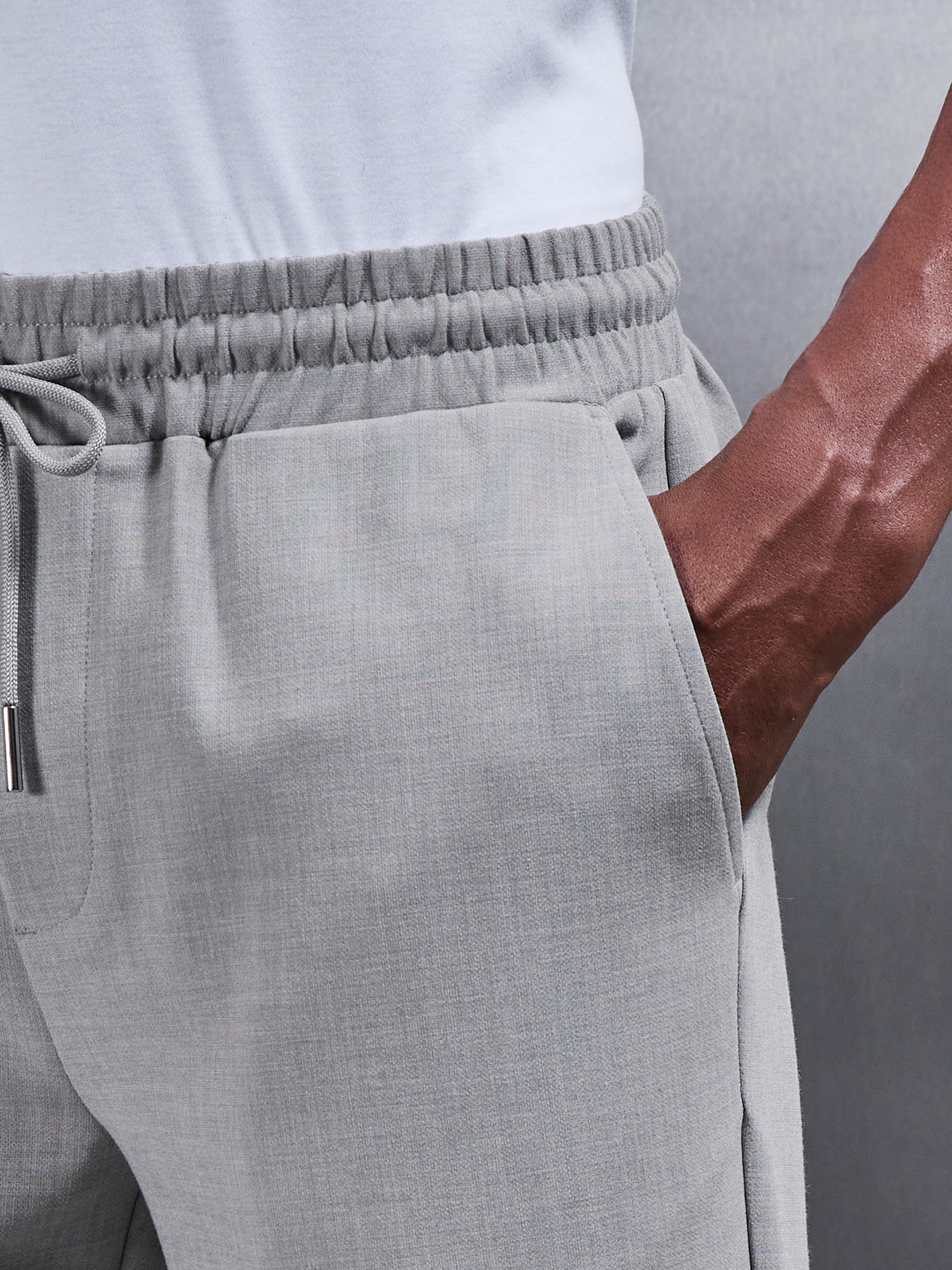 Smart Casual Straight Leg Jogger in Stone