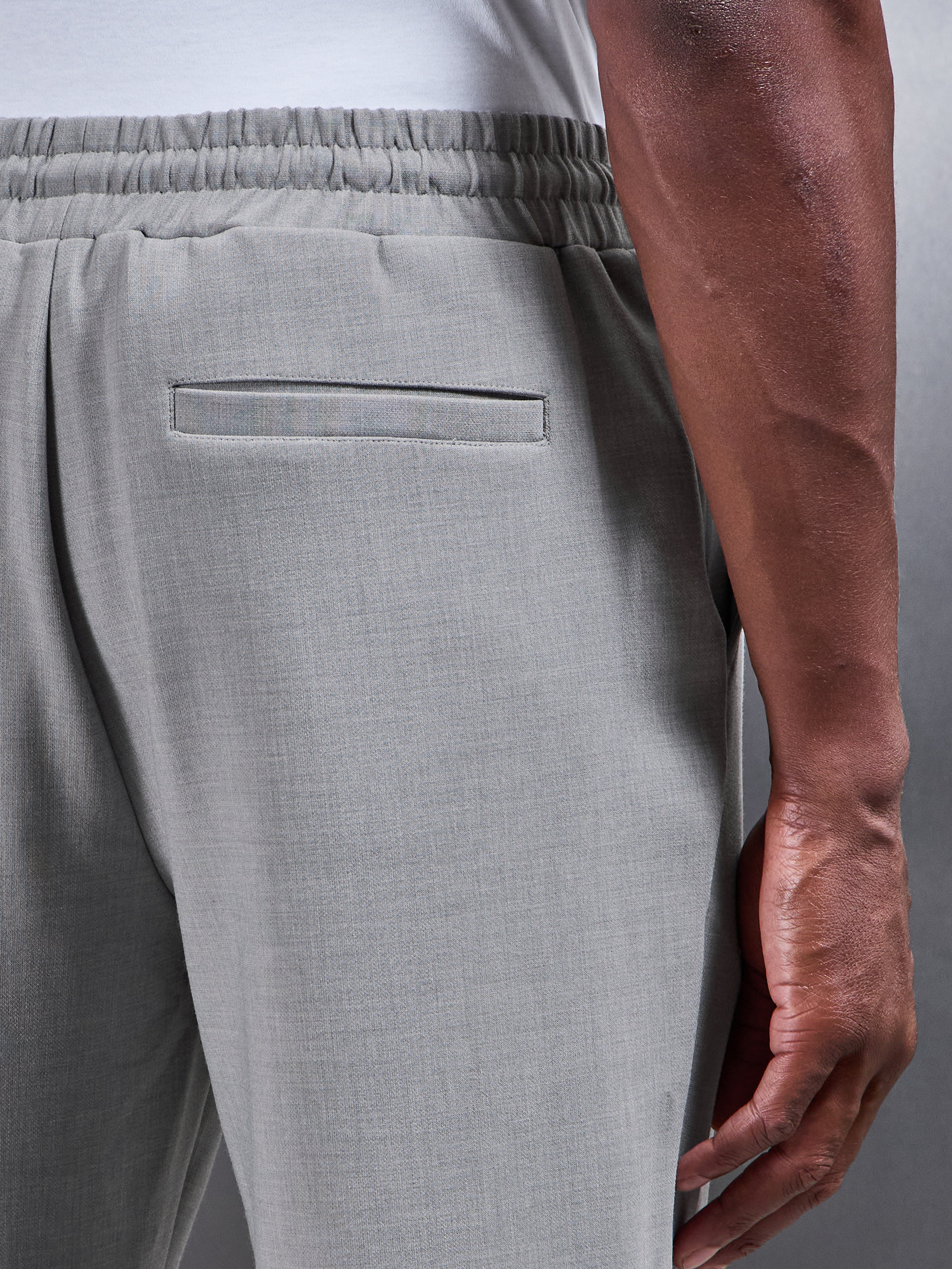 Smart Casual Straight Leg Jogger in Stone