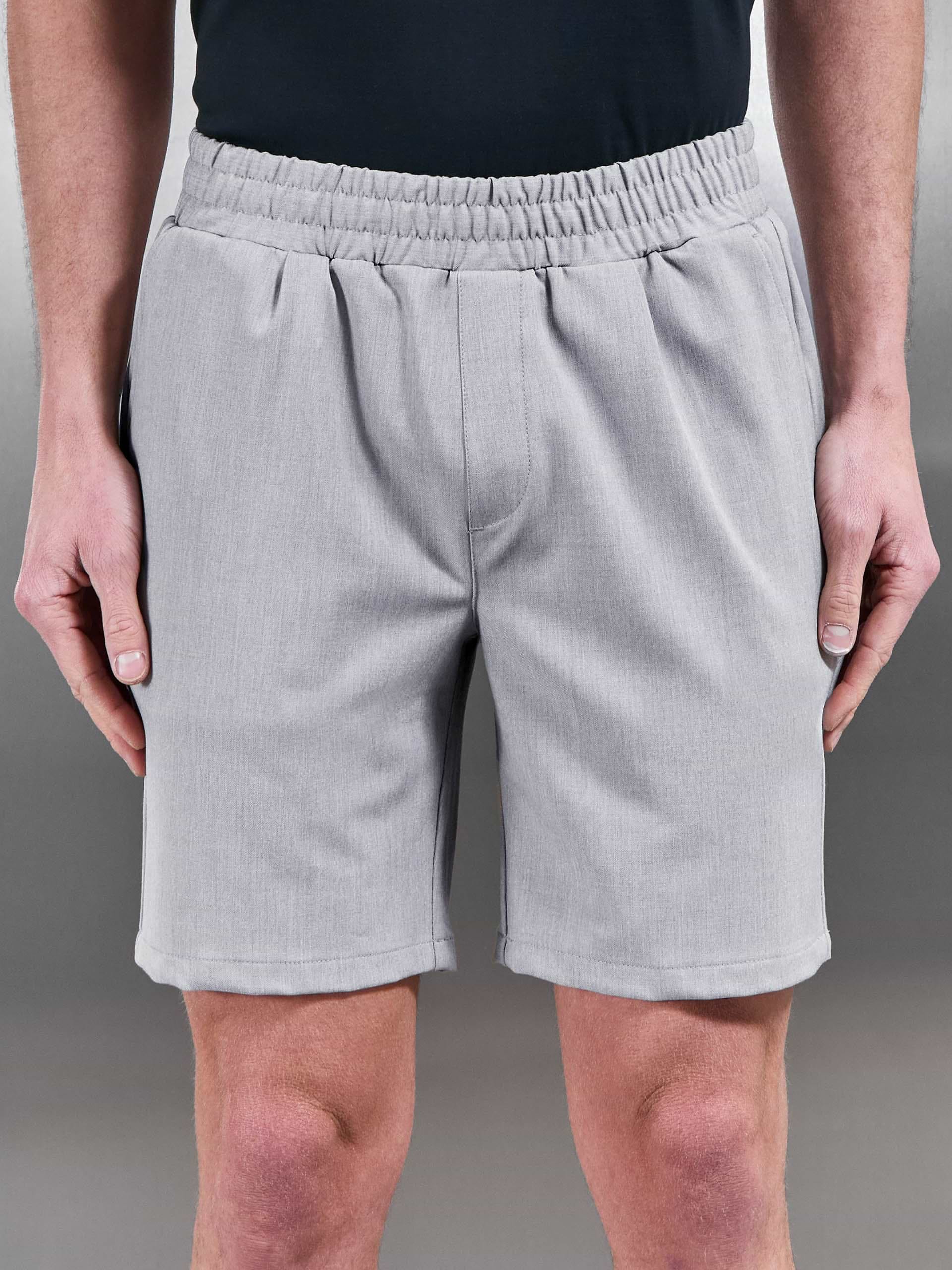 Smart Drawstring Tailored Short in Stone