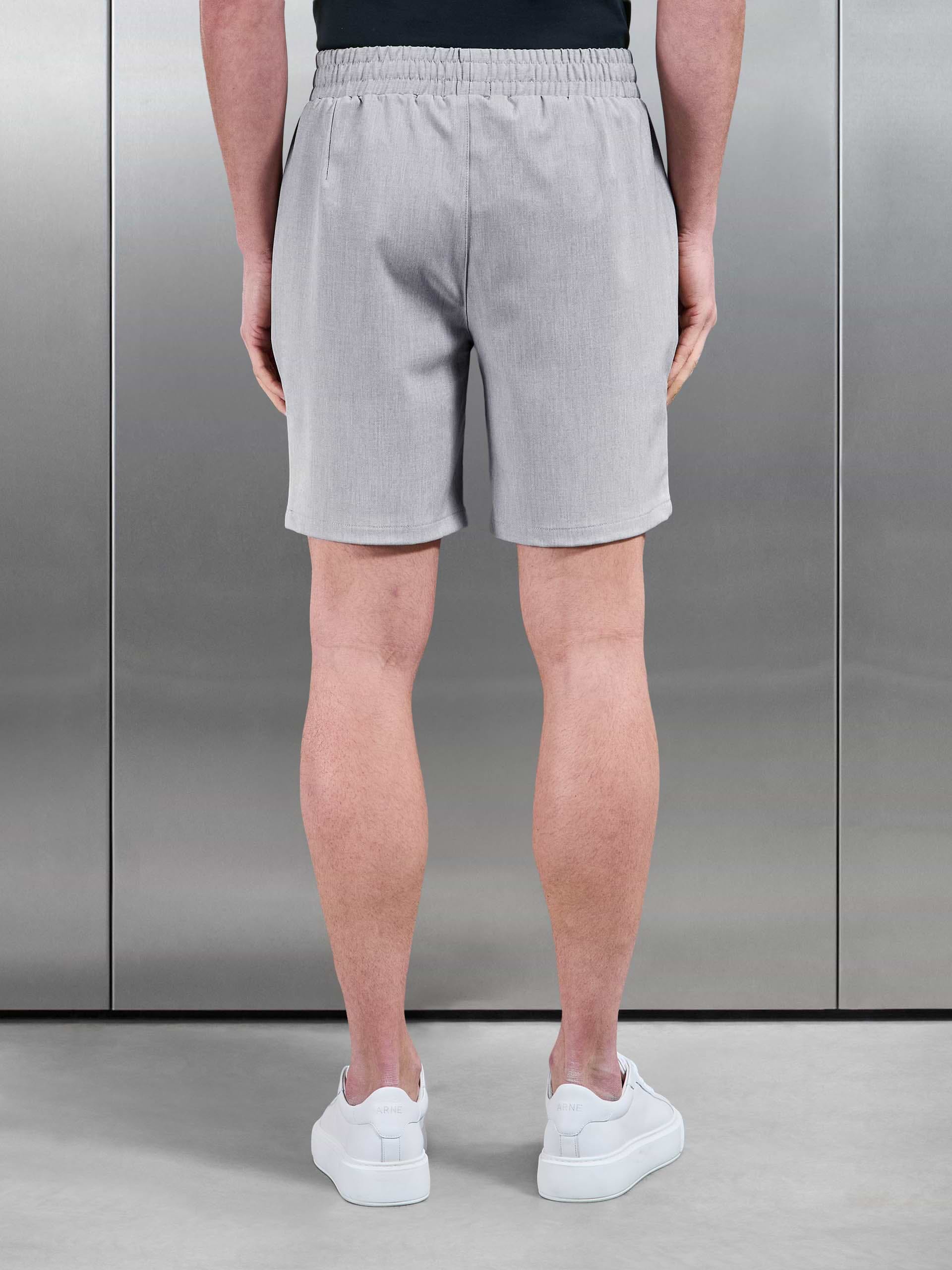 Smart Drawstring Tailored Short in Stone