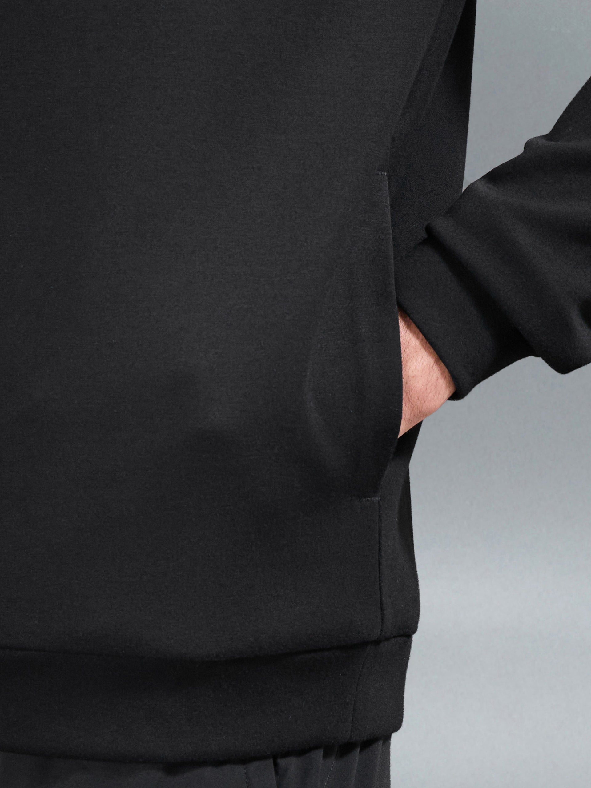Soft Interlock Active Hoodie in Black