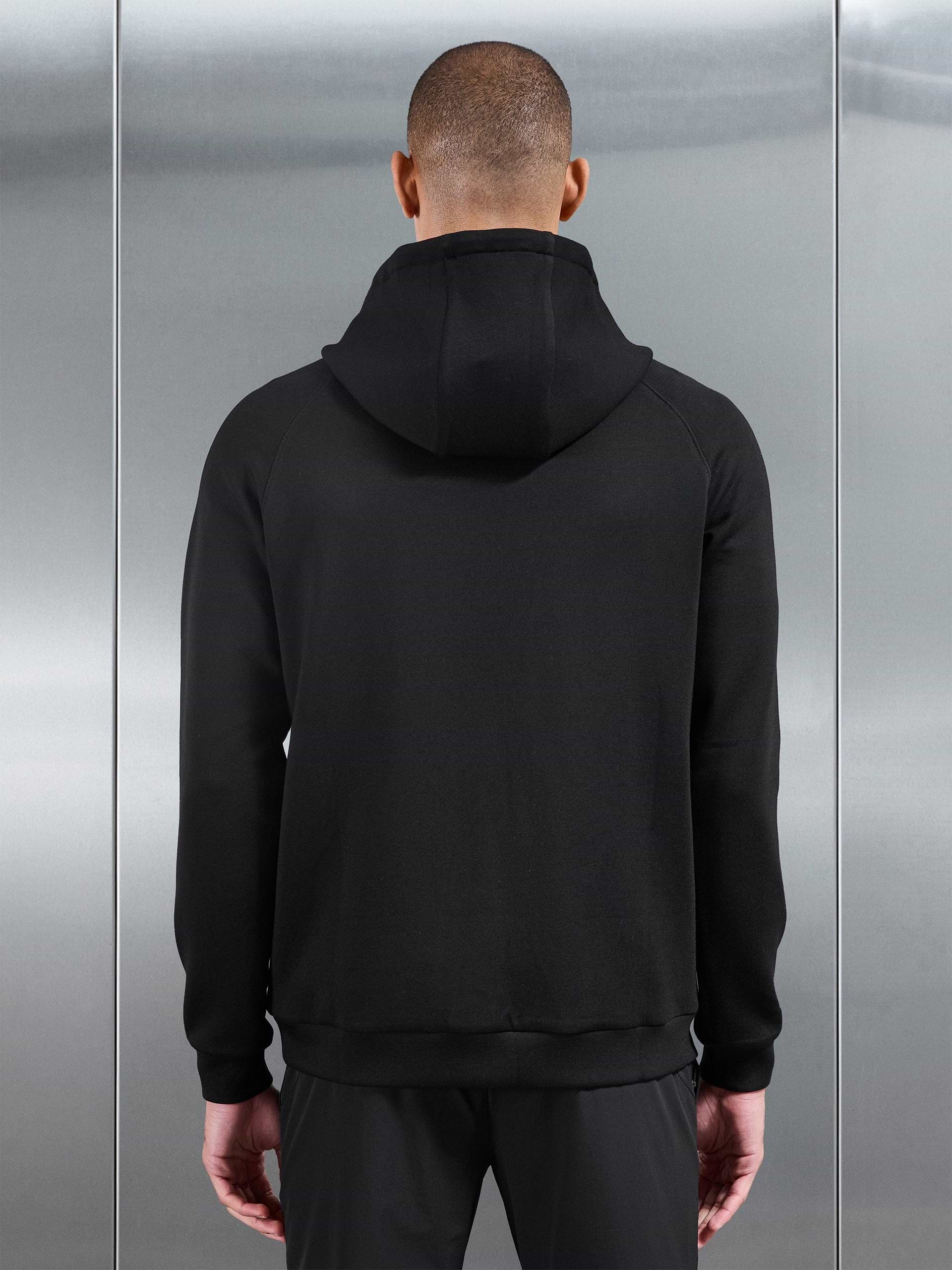 Soft Interlock Active Hoodie in Black