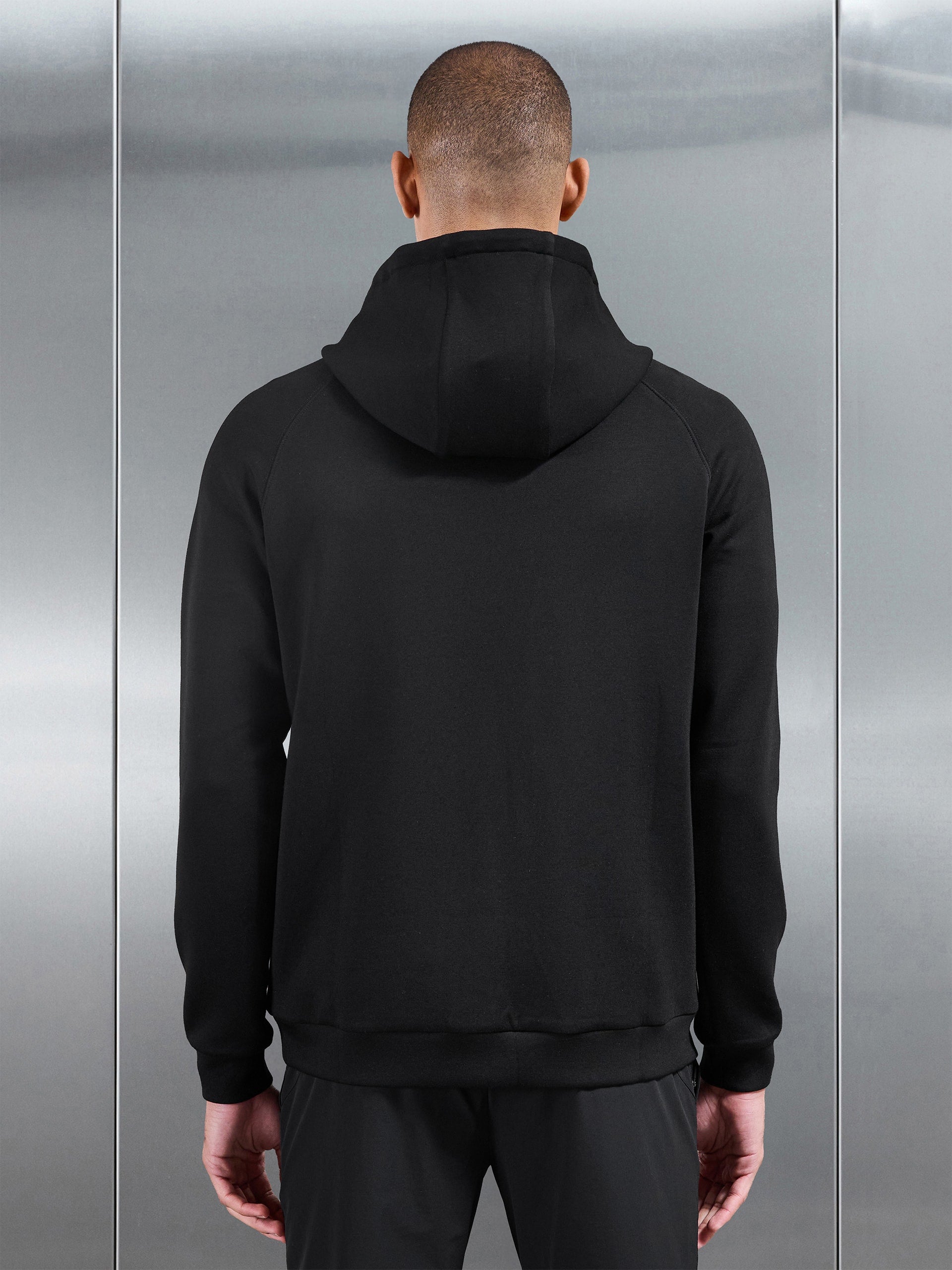 Soft Interlock Active Hoodie in Black