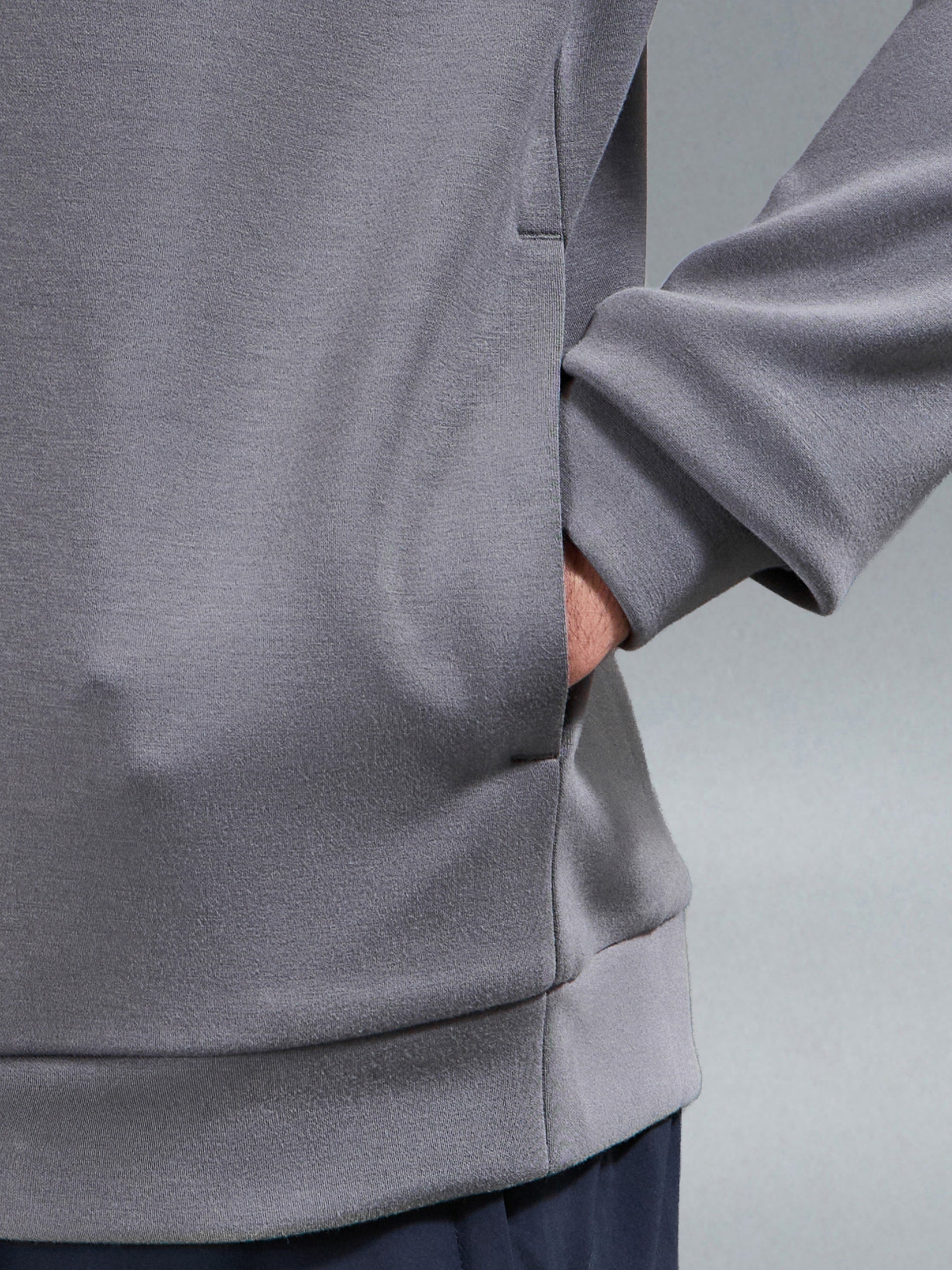 Soft Interlock Active Hoodie in Grey