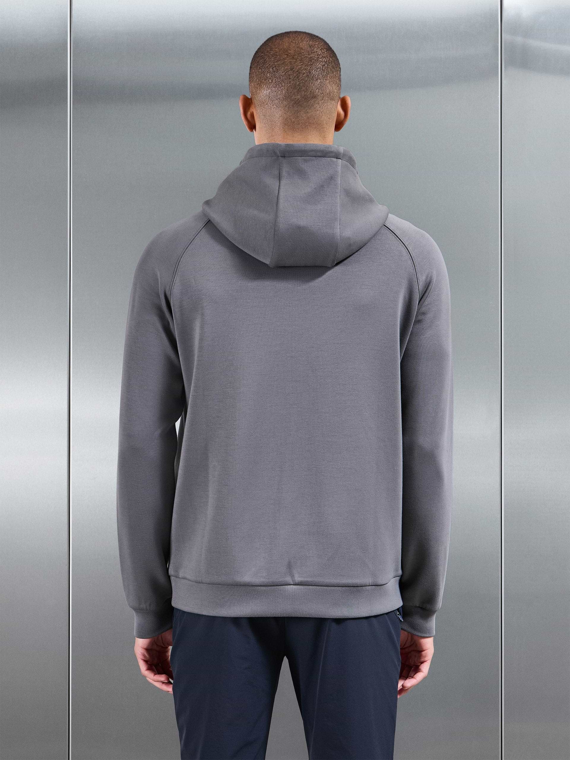 Soft Interlock Active Hoodie in Grey