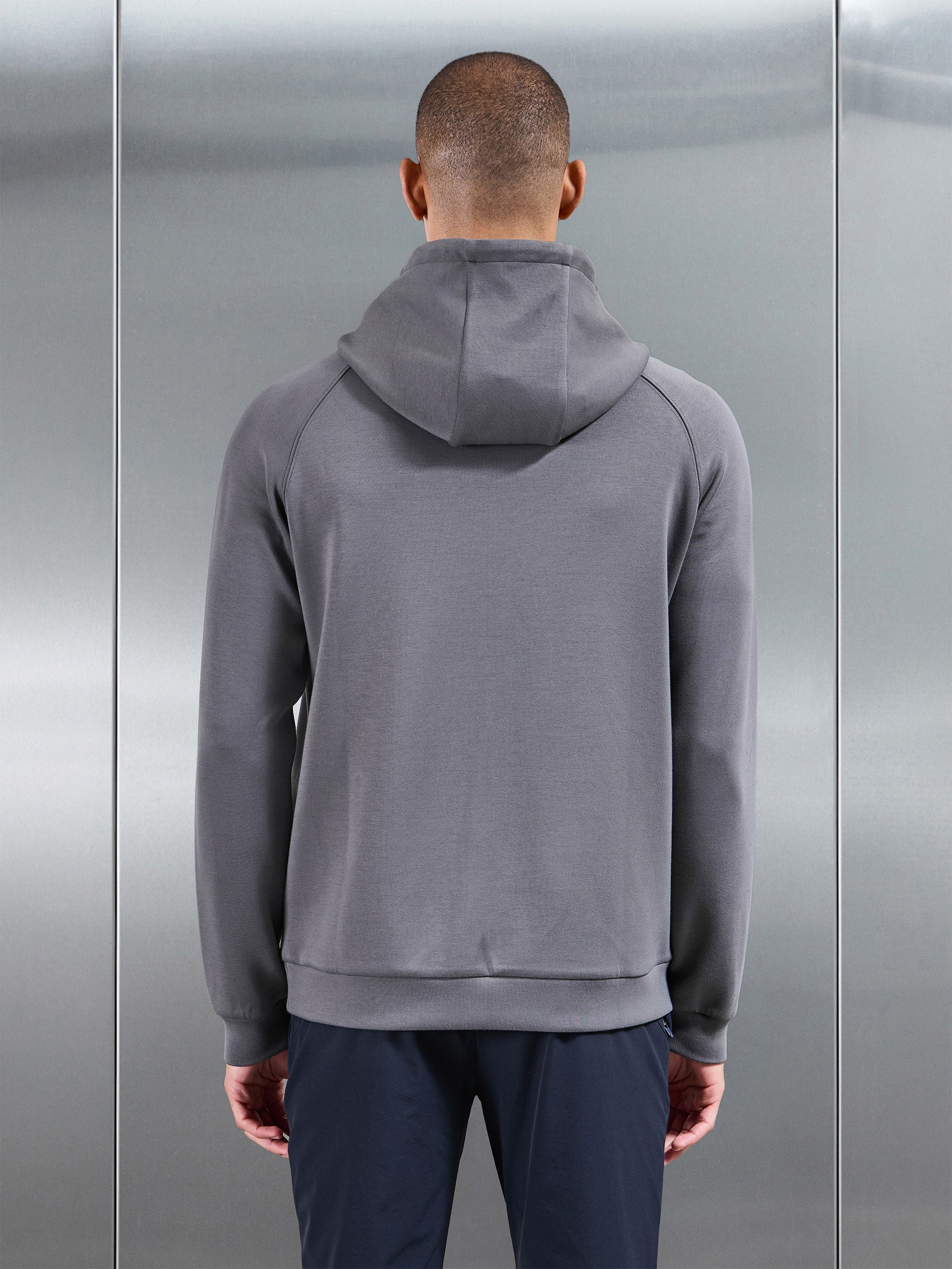 Soft Interlock Active Hoodie in Grey