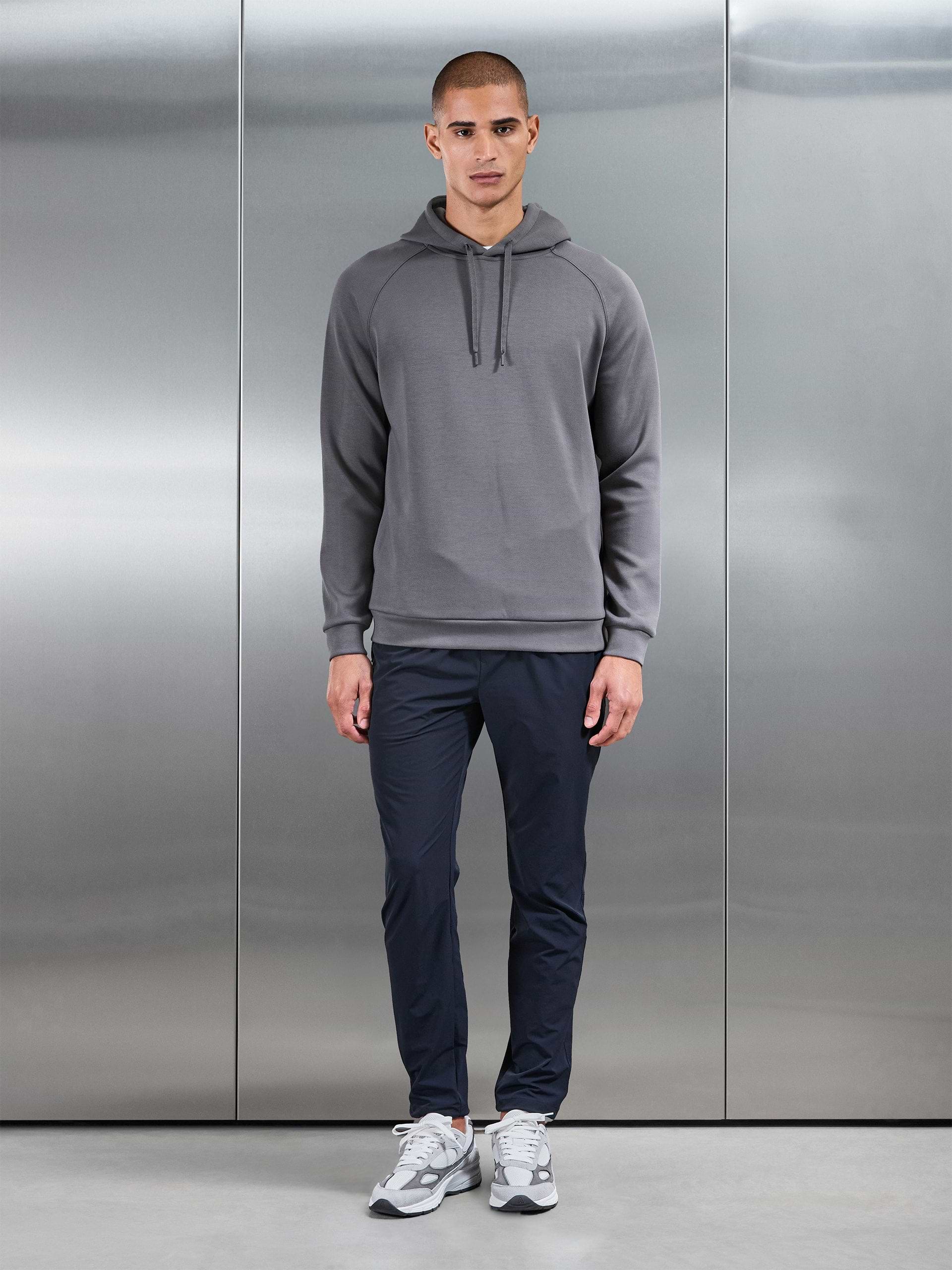 Soft Interlock Active Hoodie in Grey