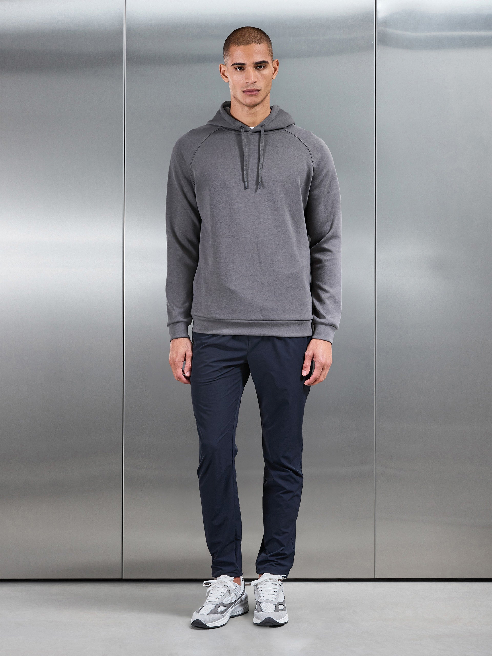 Soft Interlock Active Hoodie in Grey