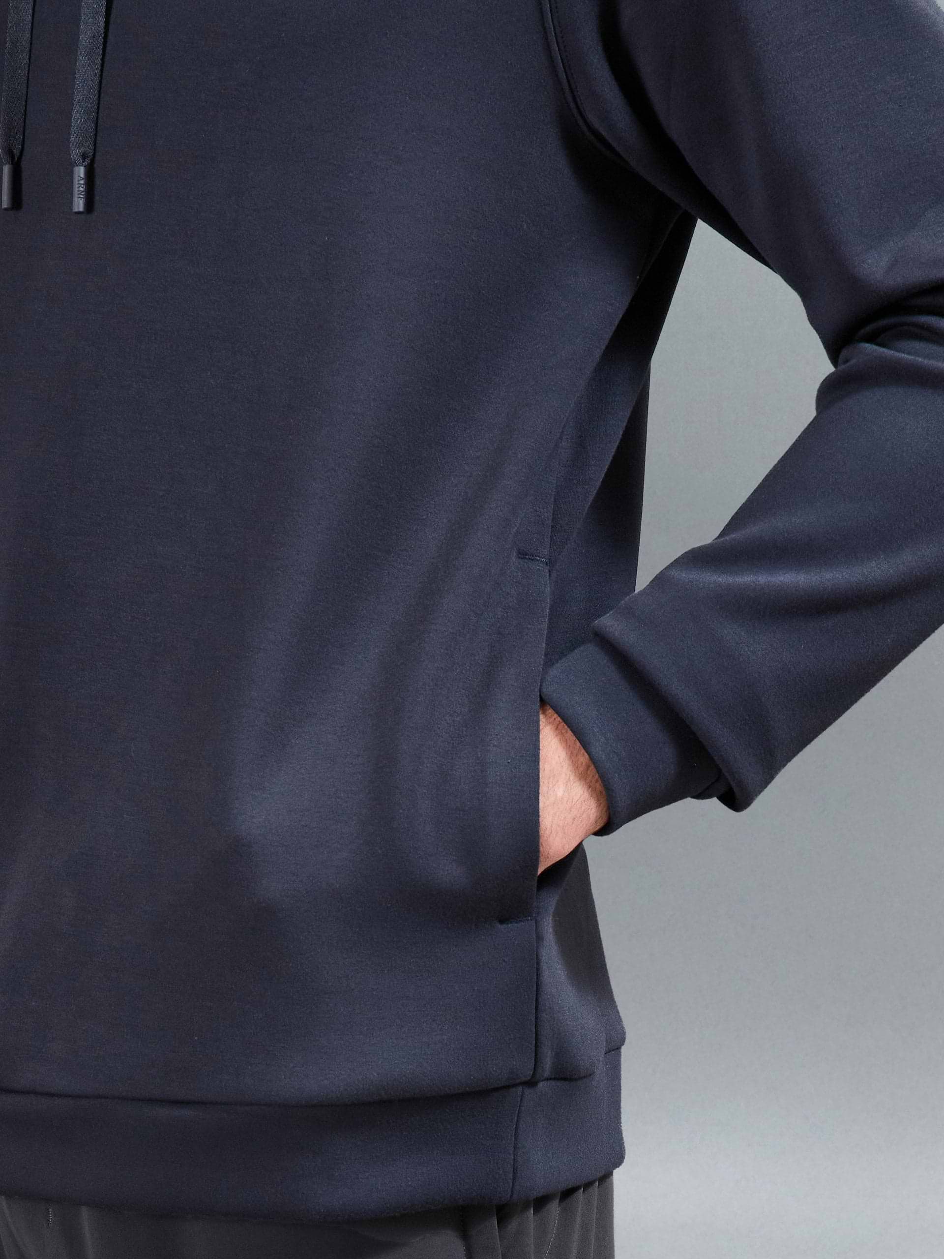 Soft Interlock Active Hoodie in Navy