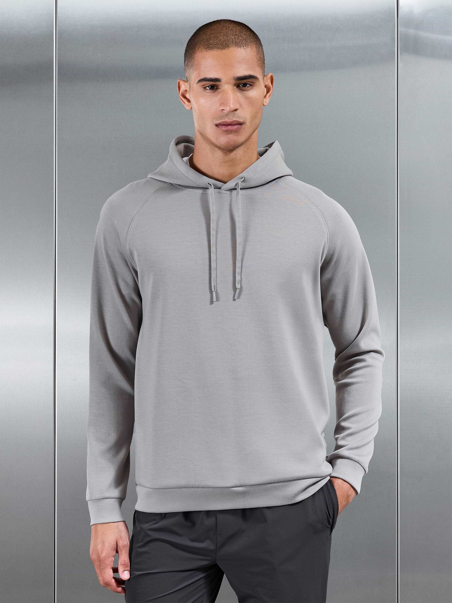 Soft Interlock Active Hoodie in Stone