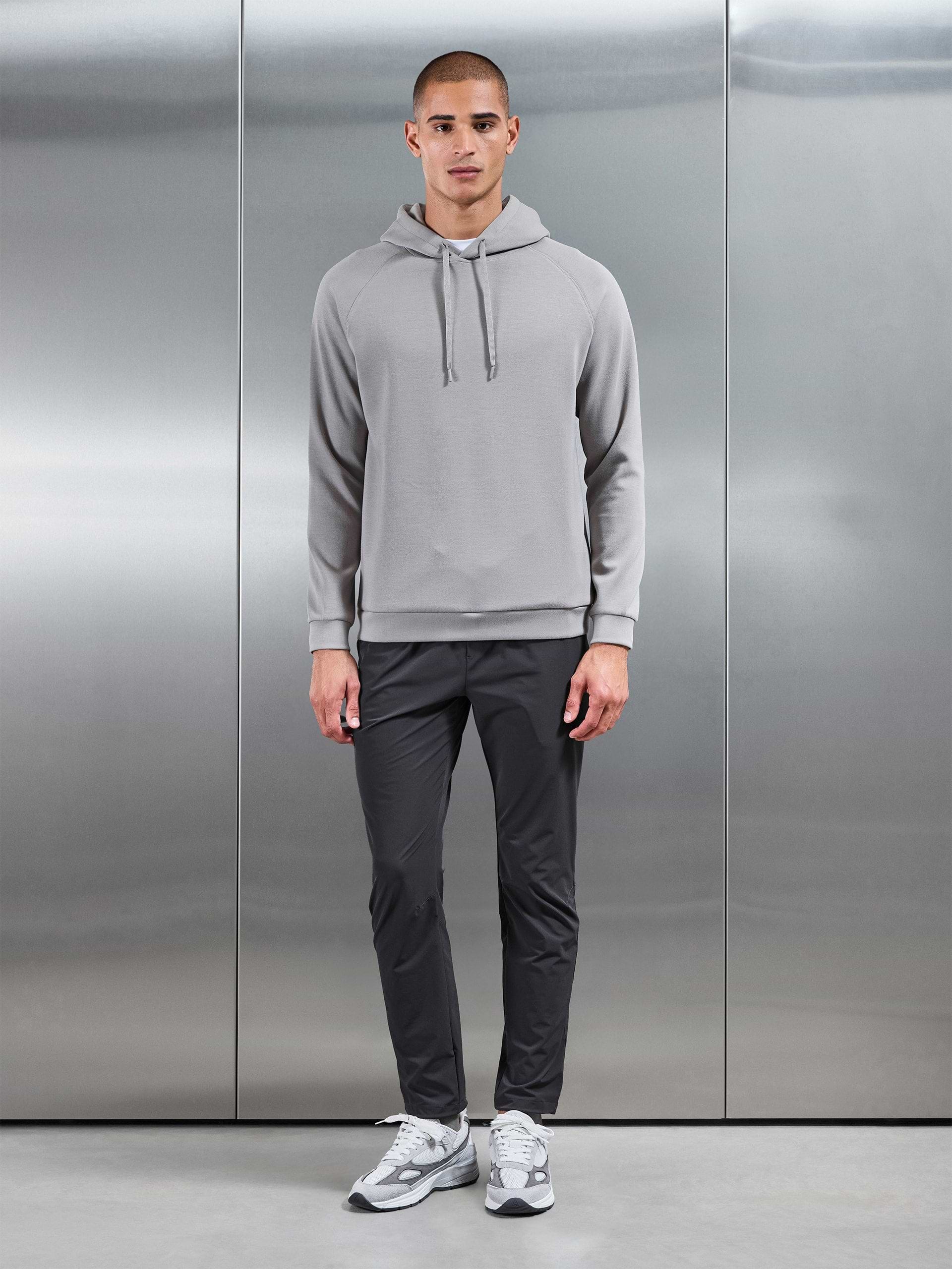 Soft Interlock Active Hoodie in Stone